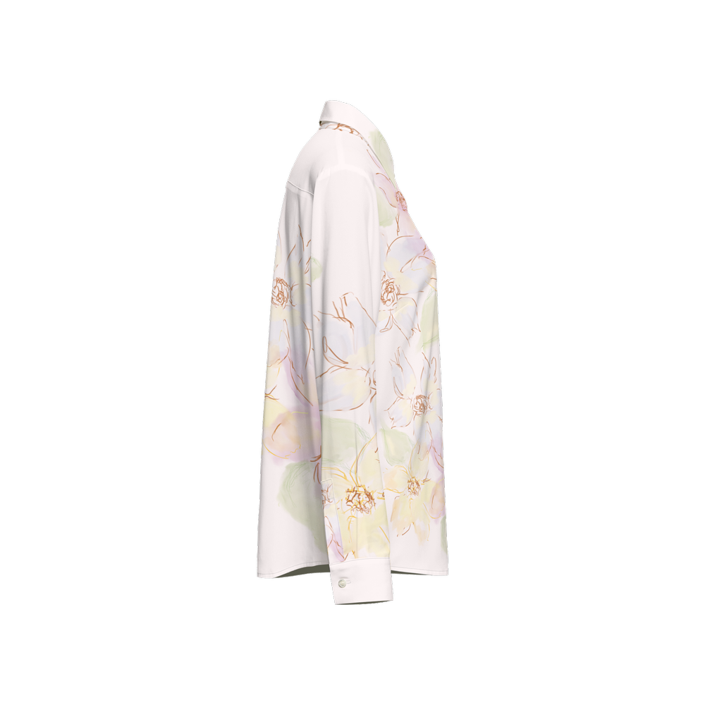Women's Classic Long Sleeve Button-Up Shirt Silky-like Elegance