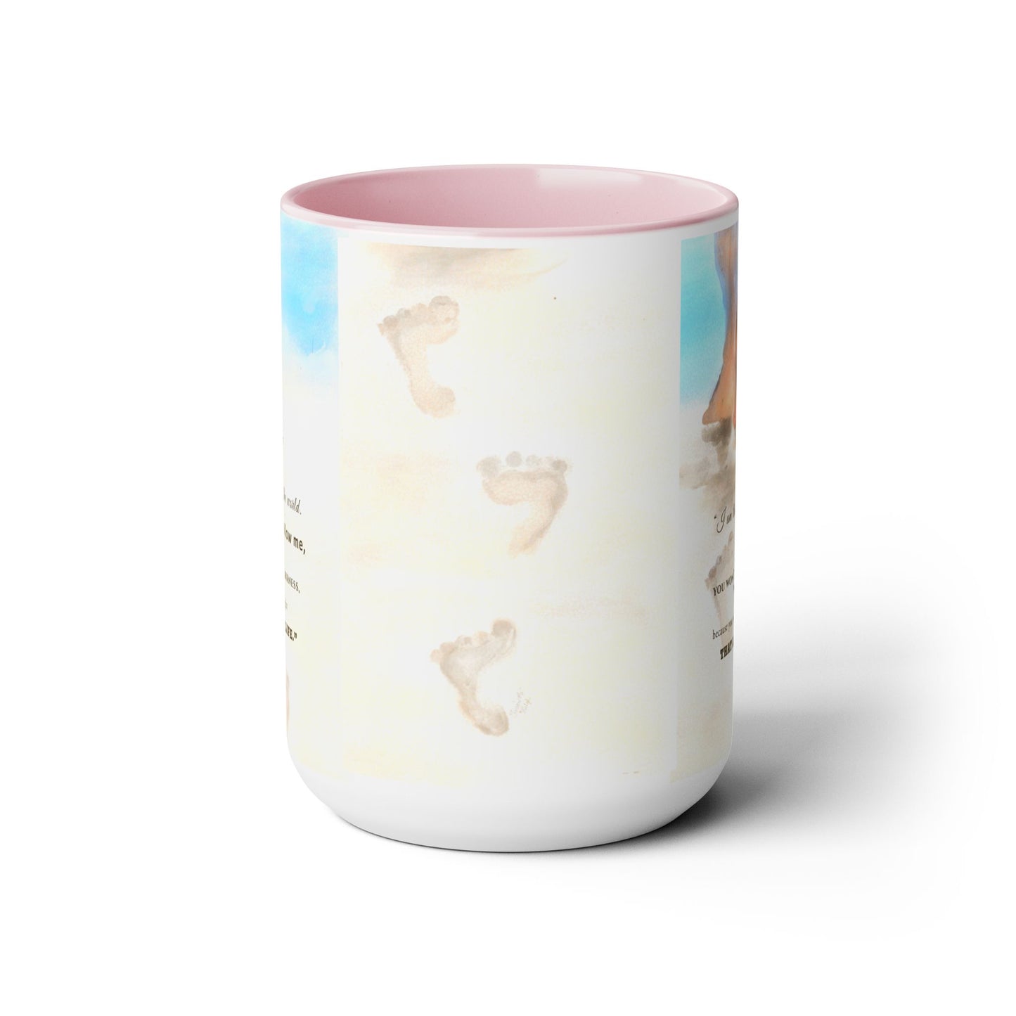 Follow Me - Two-Tone Coffee Mugs, 15oz