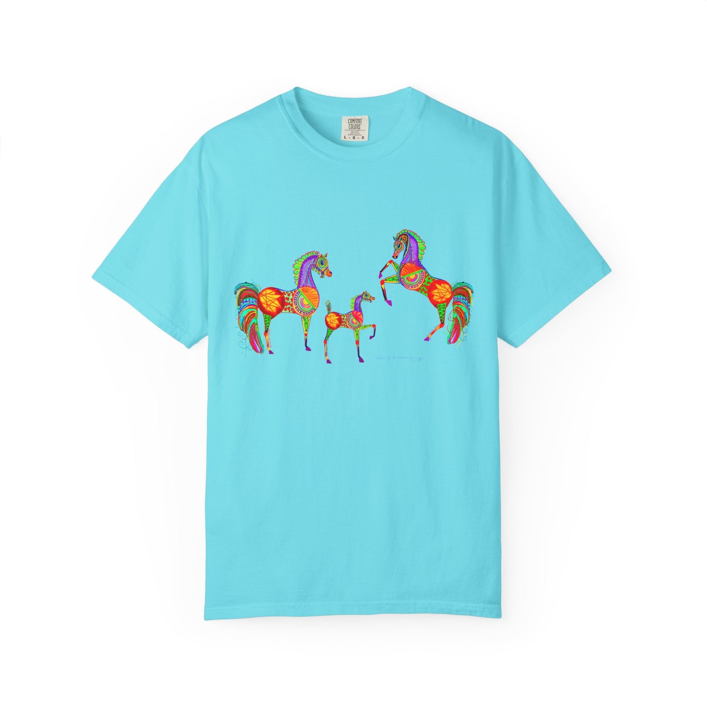 Vibrant Arabian Horses Unisex T-Shirt – Colorful Graphic Tee for Horse Lovers