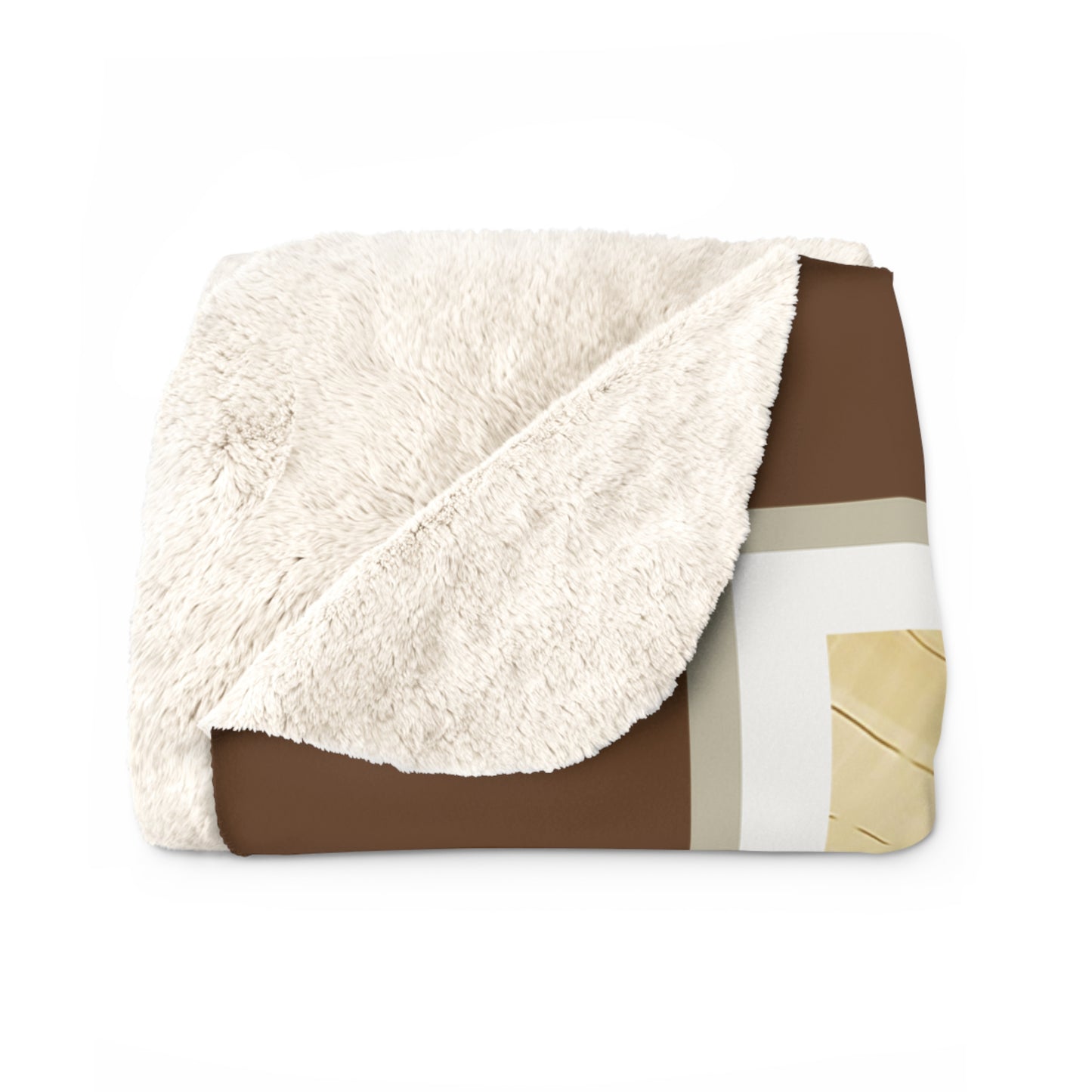 Mare & Foal (Framed) dark brown Sherpa Fleece Blanket