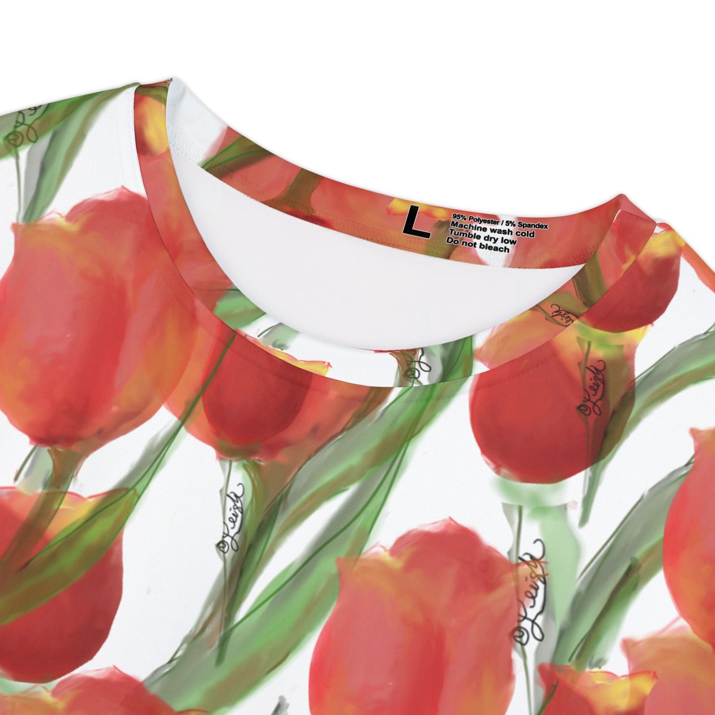 Vibrant Tulip Time Short Sleeve Shirt for Women - Floral Summer Top