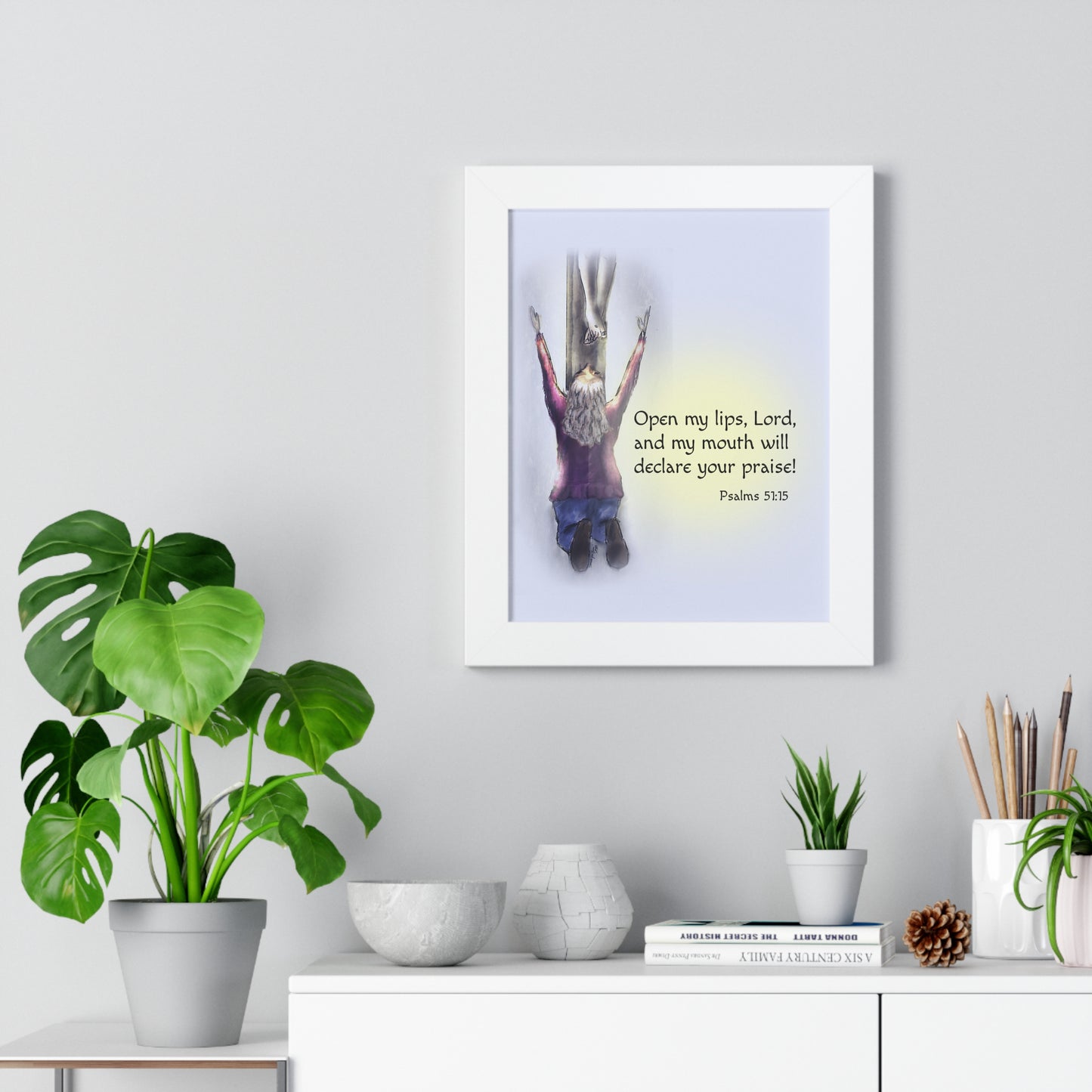 Only You, Jesus - Inspirational Poster, Faith Decor, Christian Wall Art, Home Blessing Gift, Religious Gift, Psalm 51:15, Uplifting Design