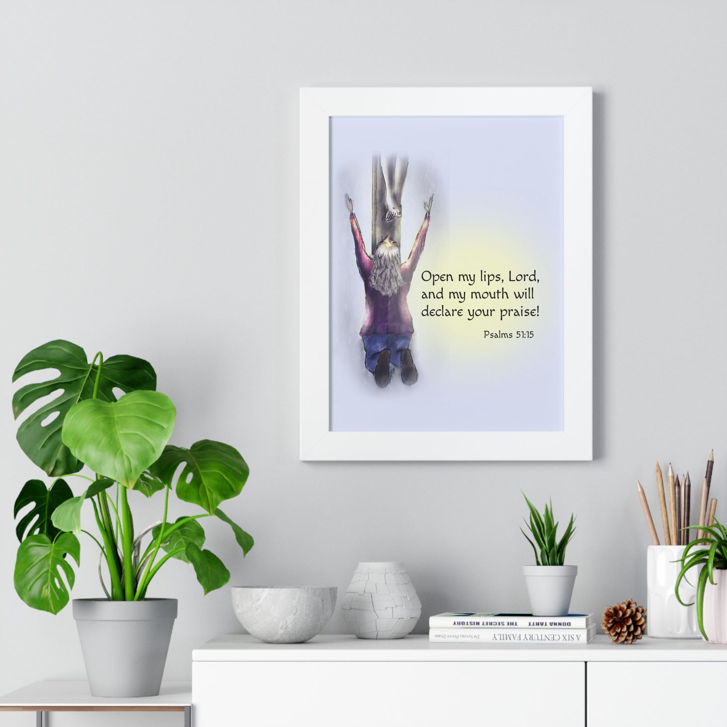 Only You, Jesus - Inspirational Poster, Faith Decor, Christian Wall Art, Home Blessing Gift, Religious Gift, Psalm 51:15, Uplifting Design