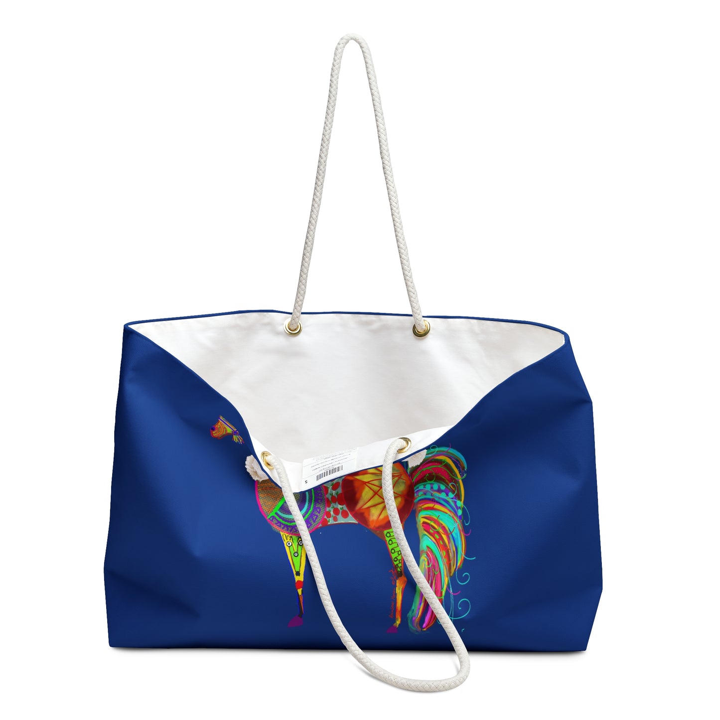 Rainbow Horse in Royal Blue Weekender Bag