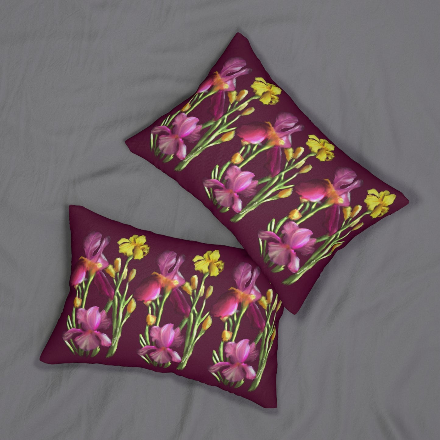 Hanson's Iris - Spun Polyester Lumbar Pillow