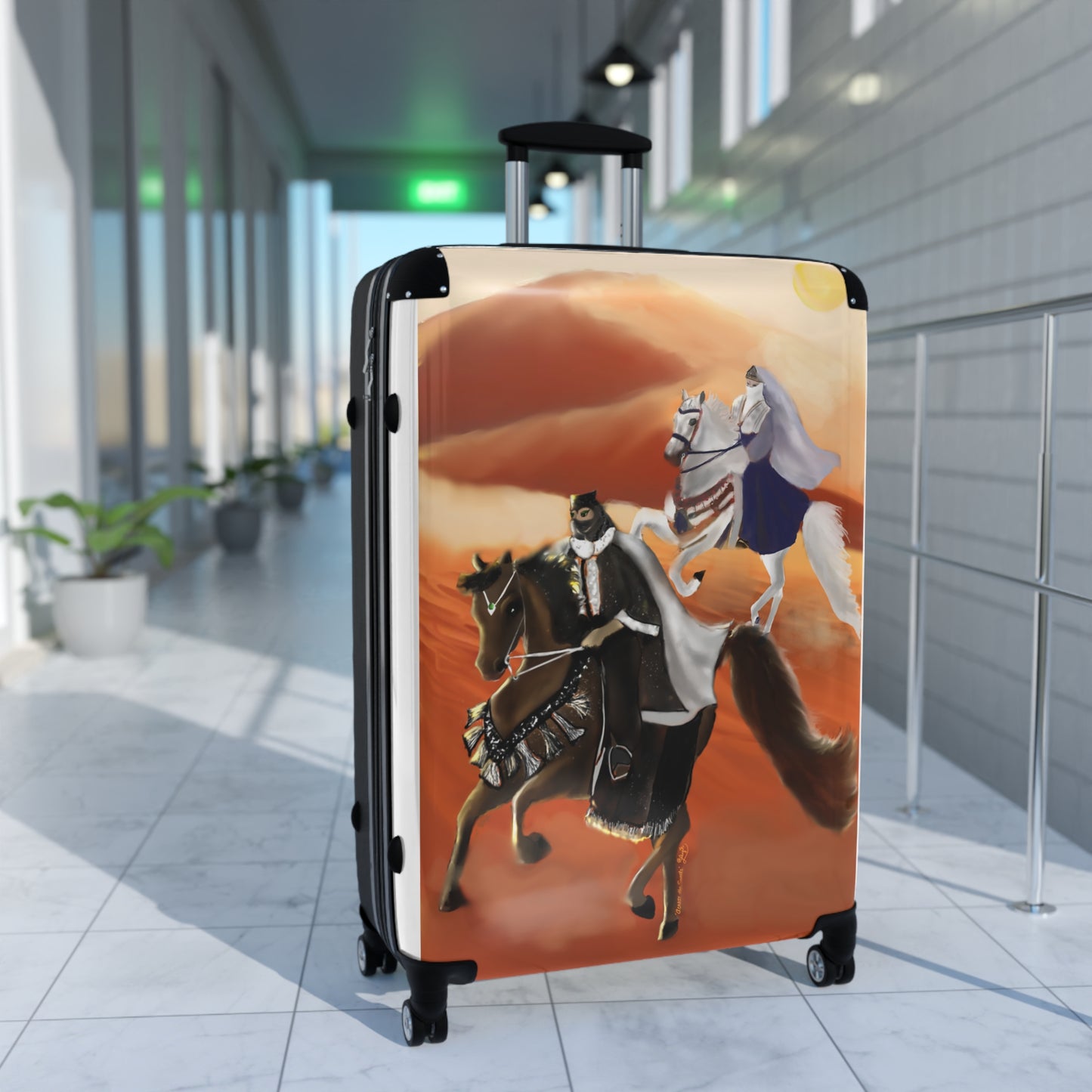 Across The Sands Suitcase: Wanderlust Edition, Vintage Travel Gear, Adventurer's Luggage, Artful Carry-On, Horseback Adventure Bag