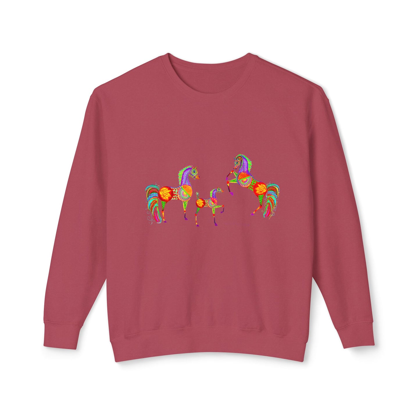 Colorful Arabian Horses Sweatshirt for Animal Lovers