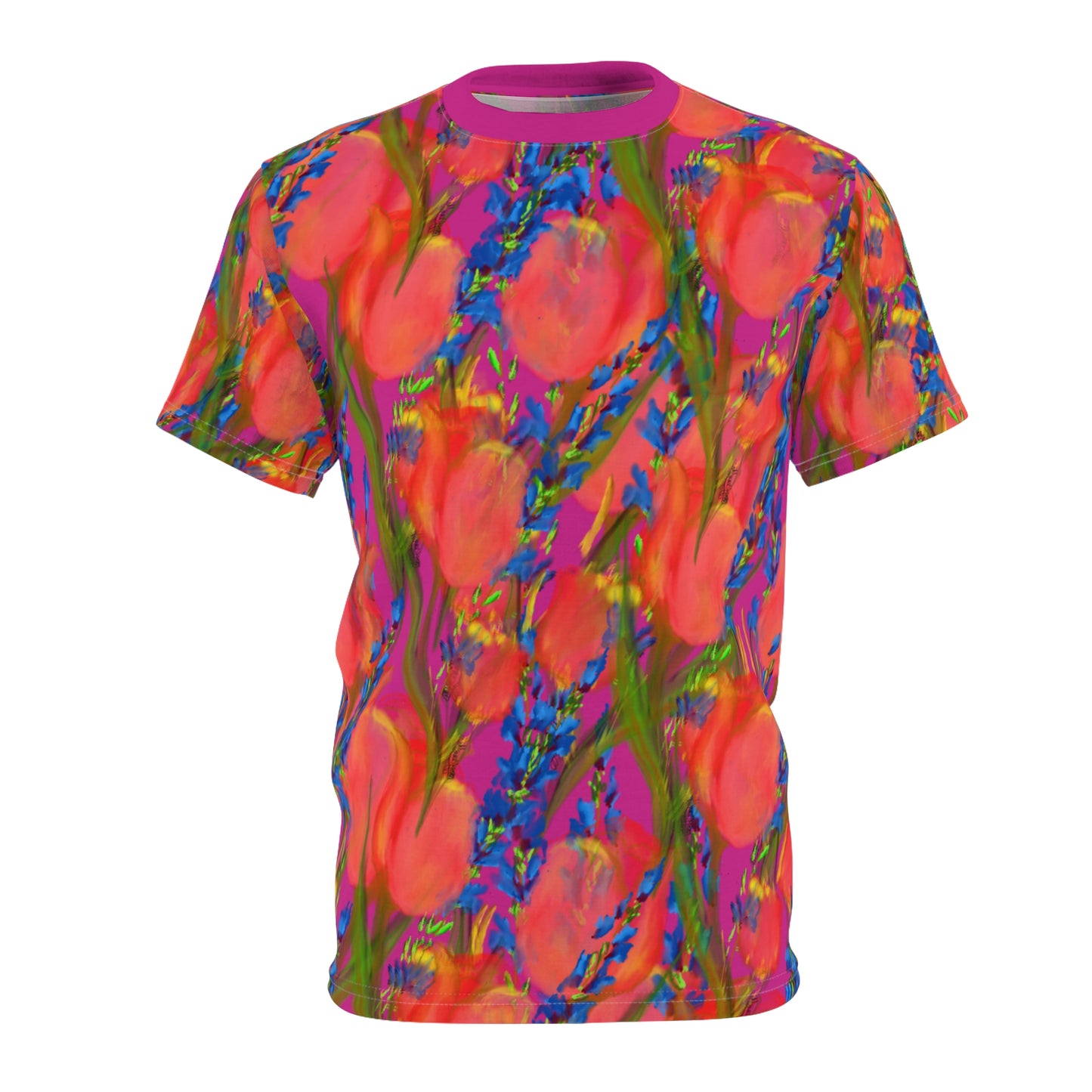 Vibrant Tulips Unisex Cut & Sew Tee – Perfect for Spring Celebrations