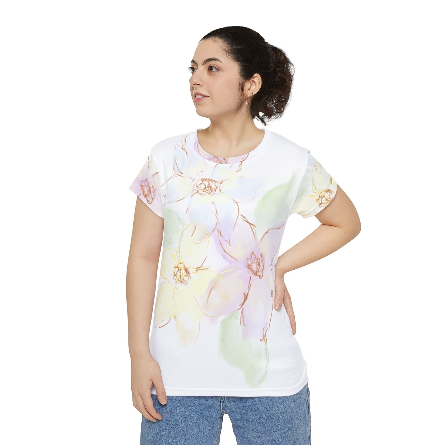 Dainty Flowers Women's Short Sleeve Shirt (AOP)