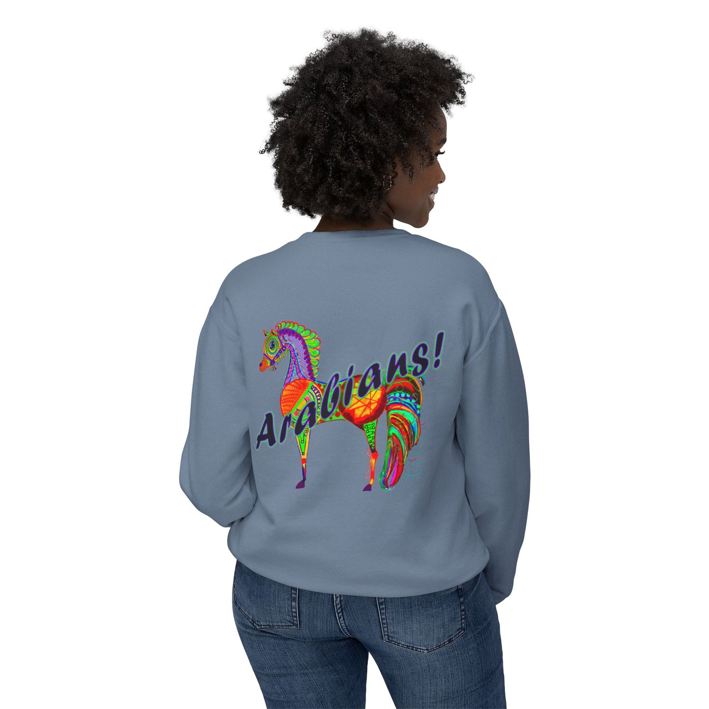 Colorful Arabian Horses Sweatshirt for Animal Lovers