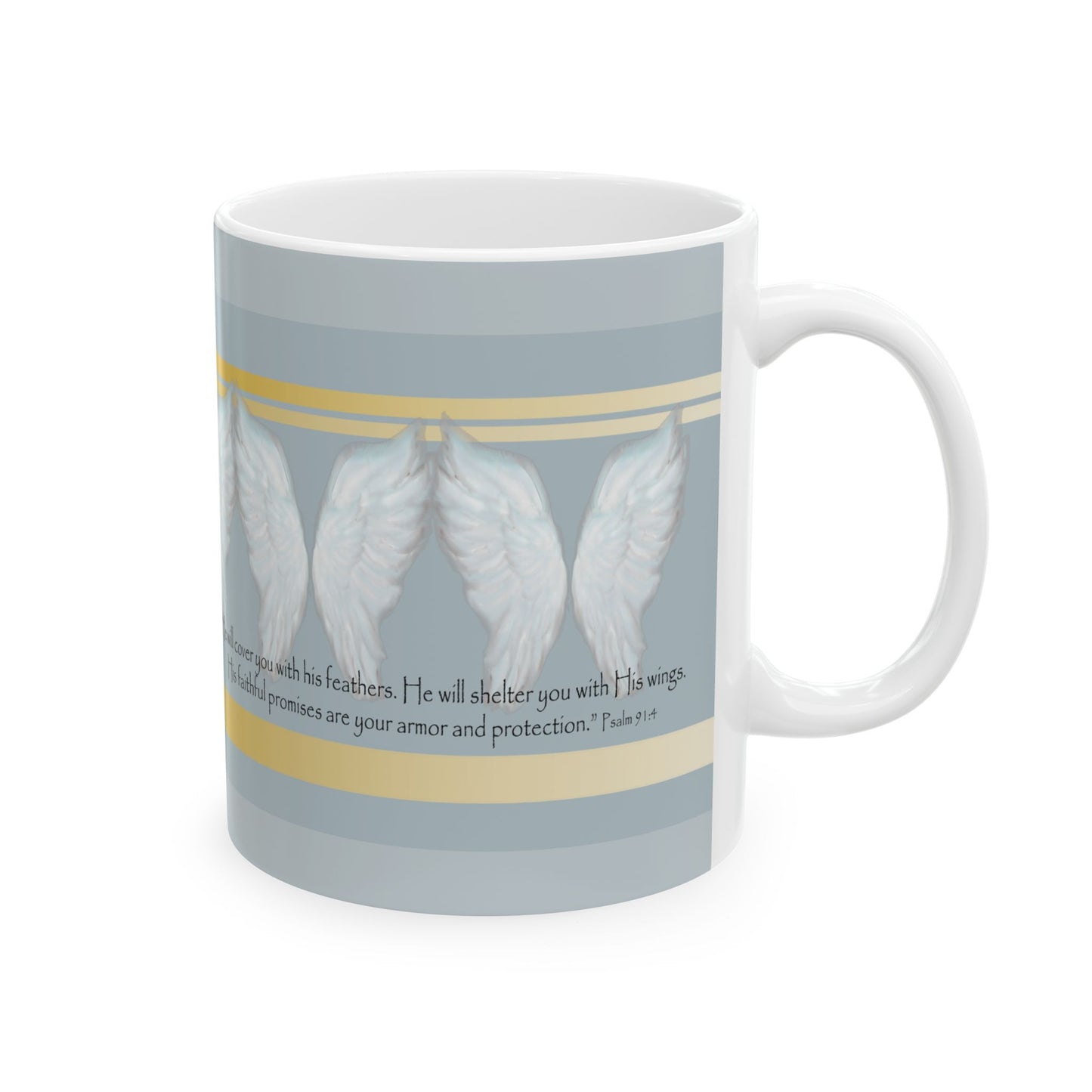 Inspirational Ceramic Mug - Faith, Protection & Comfort