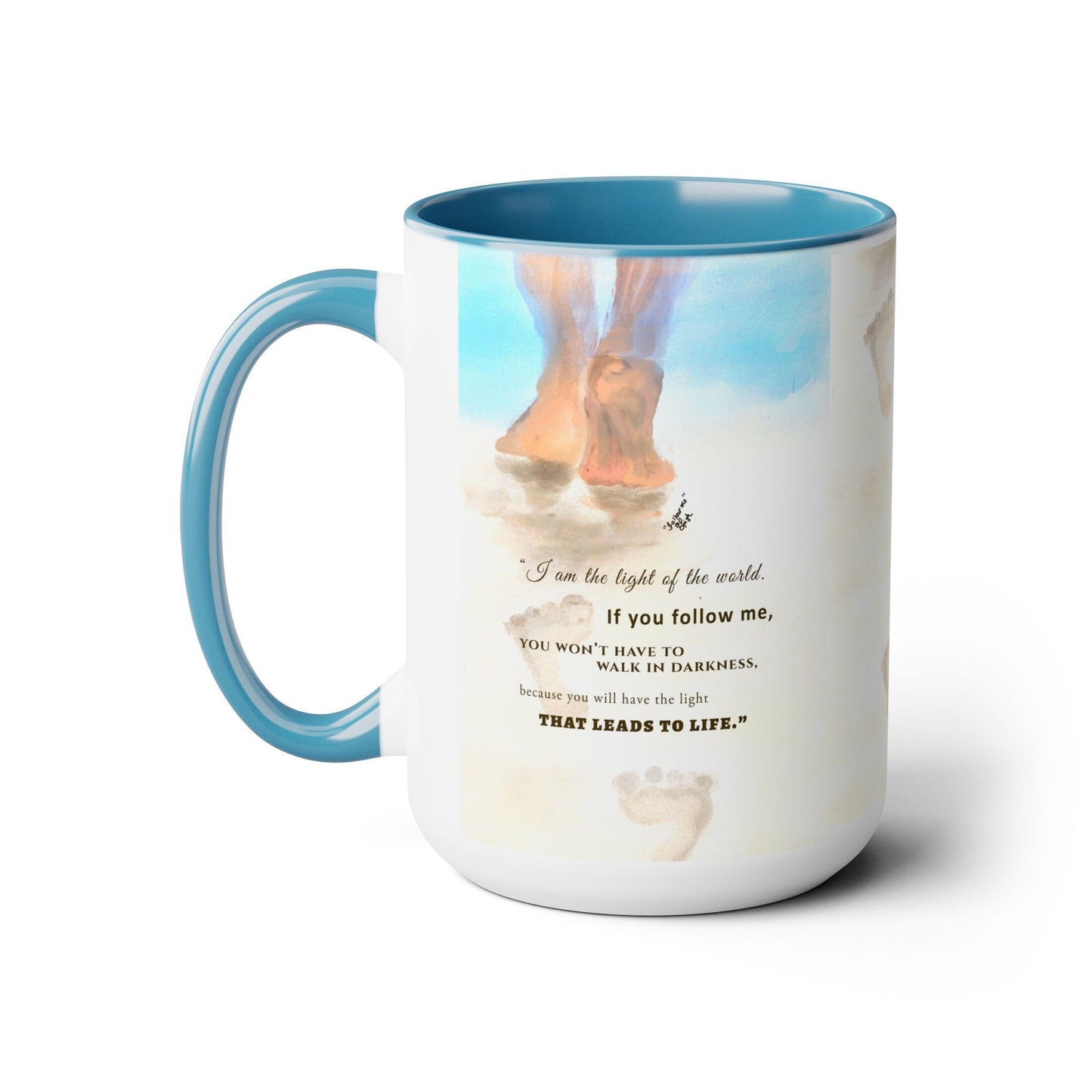 Follow Me - Two-Tone Coffee Mugs, 15oz