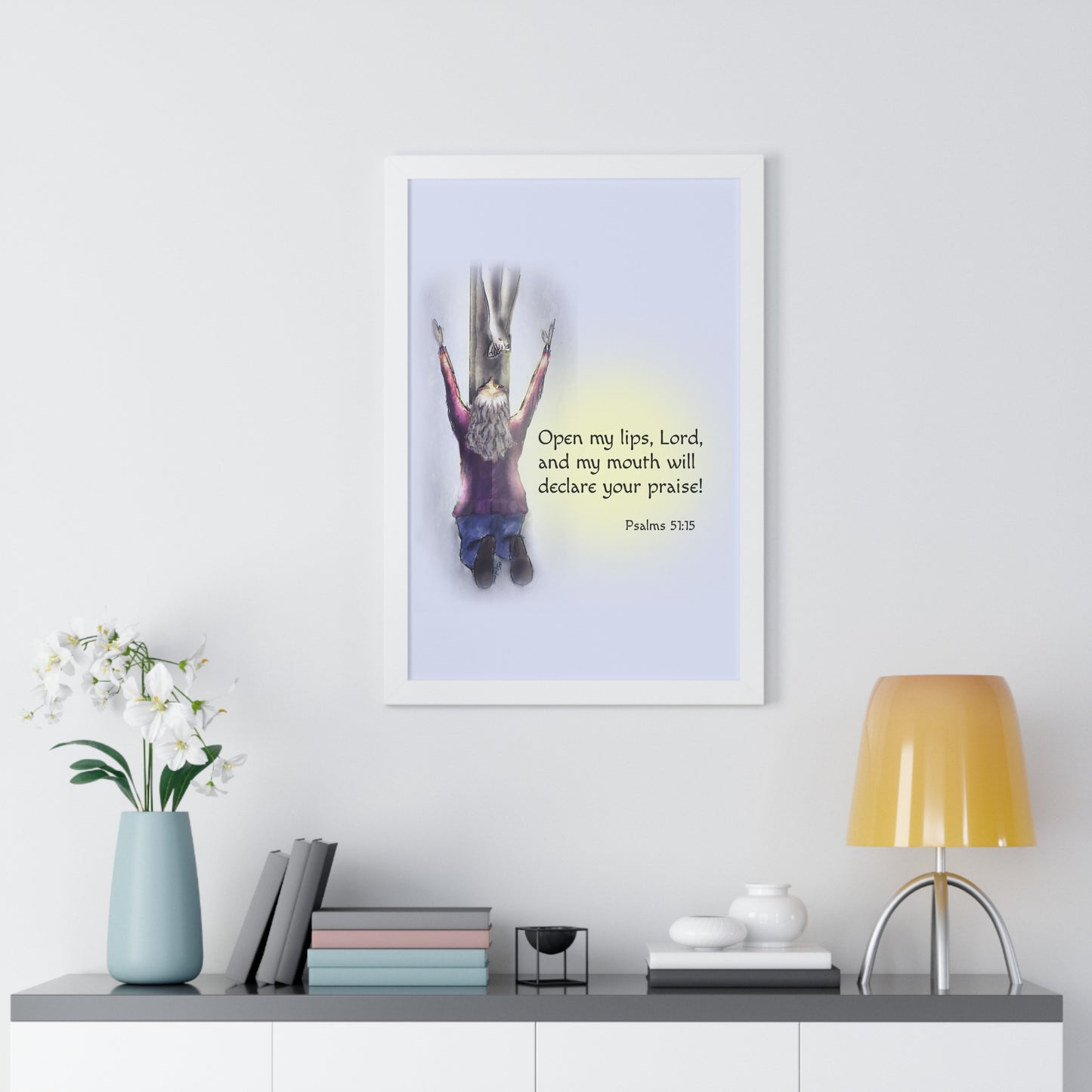 Only You, Jesus - Inspirational Poster, Faith Decor, Christian Wall Art, Home Blessing Gift, Religious Gift, Psalm 51:15, Uplifting Design