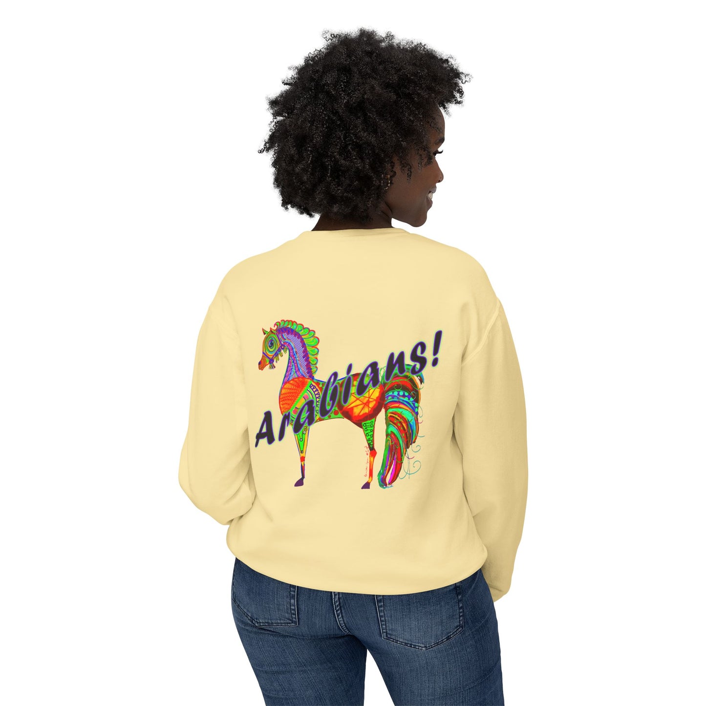 Colorful Arabian Horses Sweatshirt for Animal Lovers