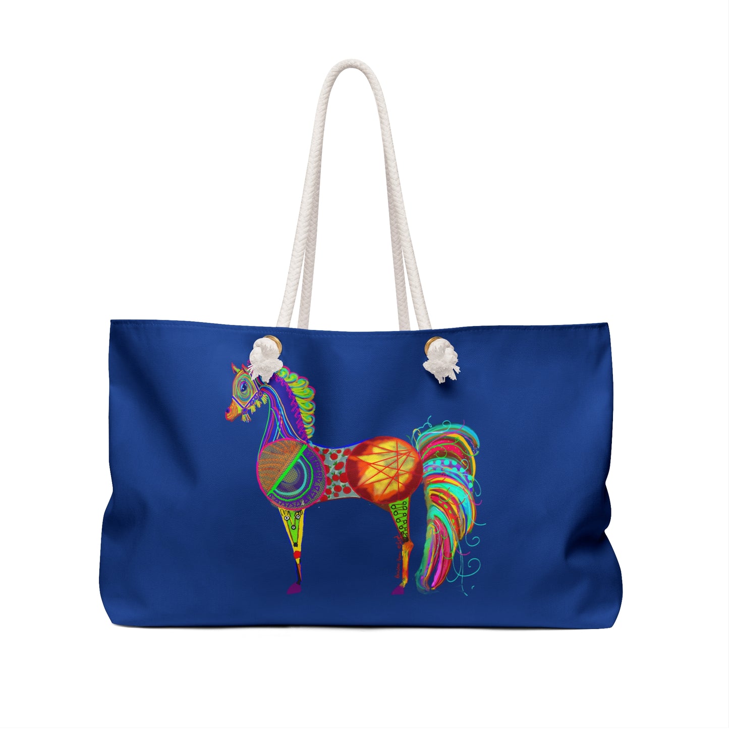 Rainbow Horse in Royal Blue Weekender Bag