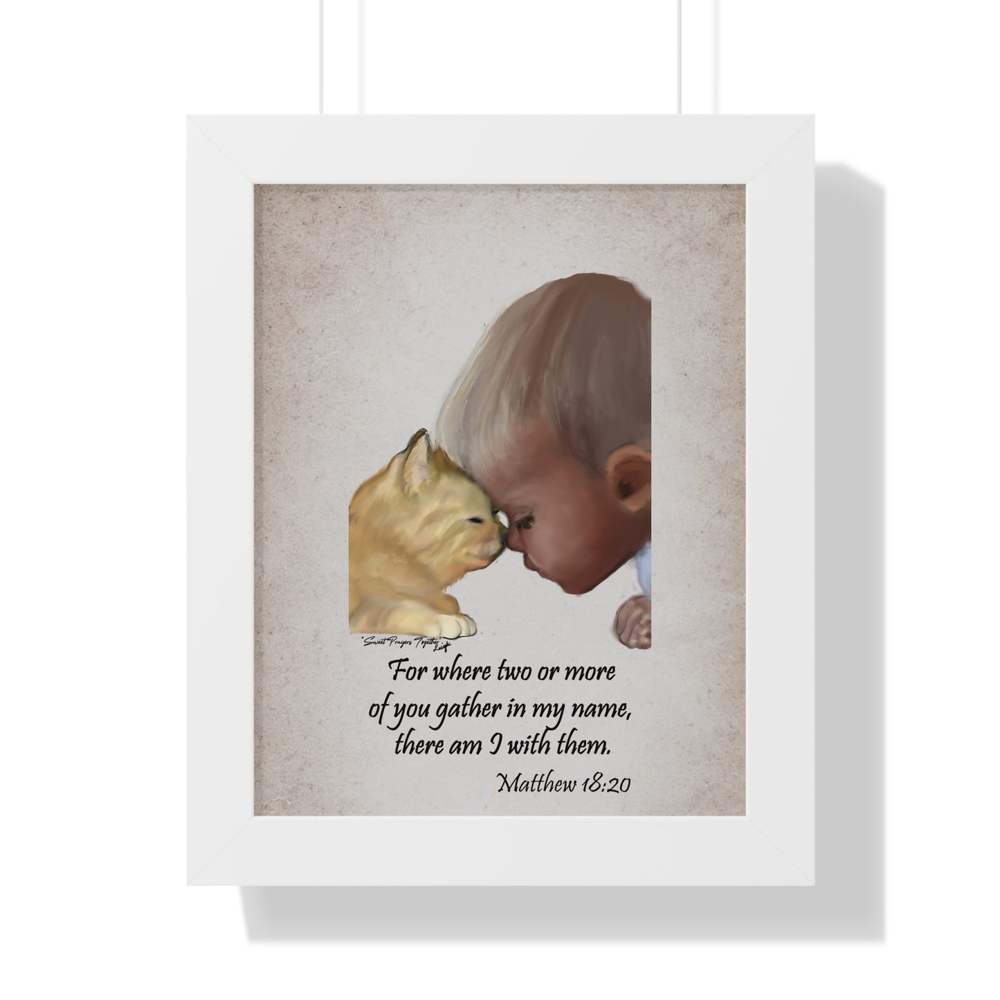 Sweet Prayers Inspirational Framed Print - 'For Where Two or More'