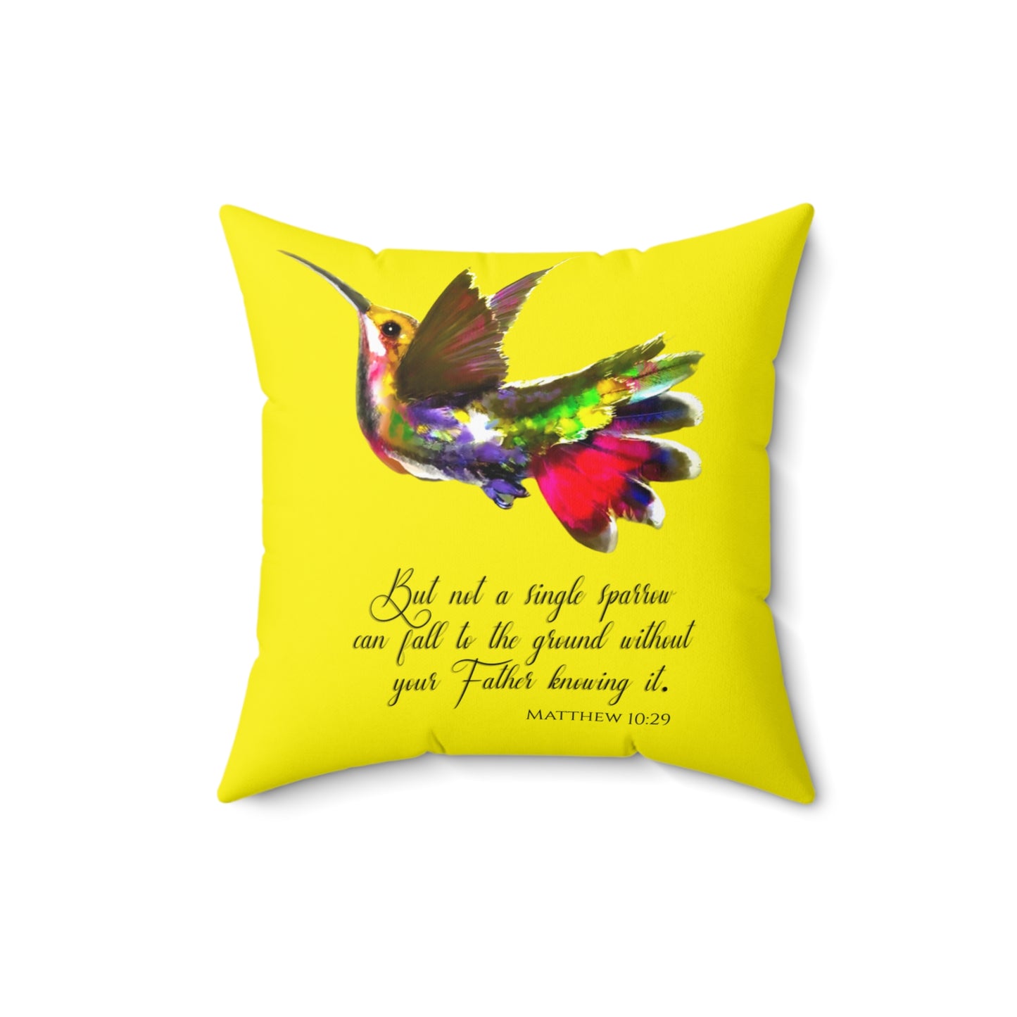 Humming Hallelujah Bright Yellow Polyester Square Pillow