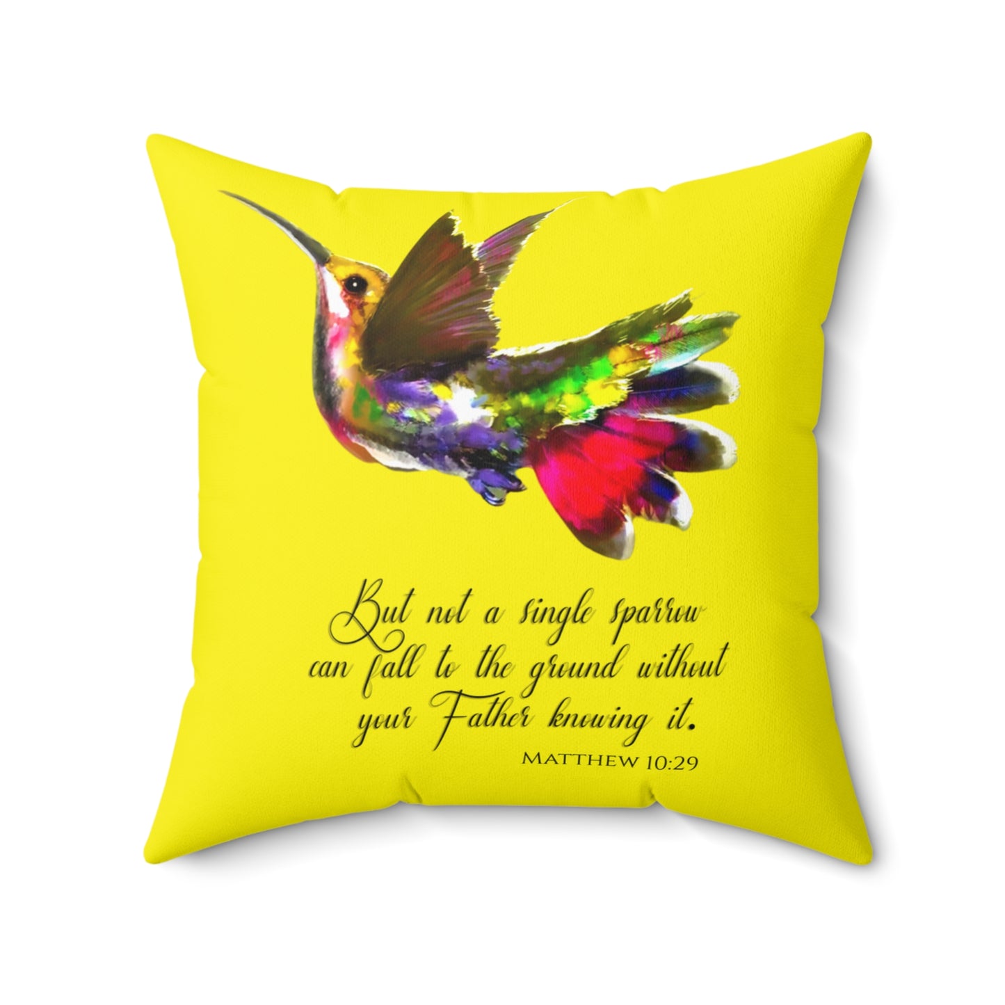 Humming Hallelujah Bright Yellow Polyester Square Pillow