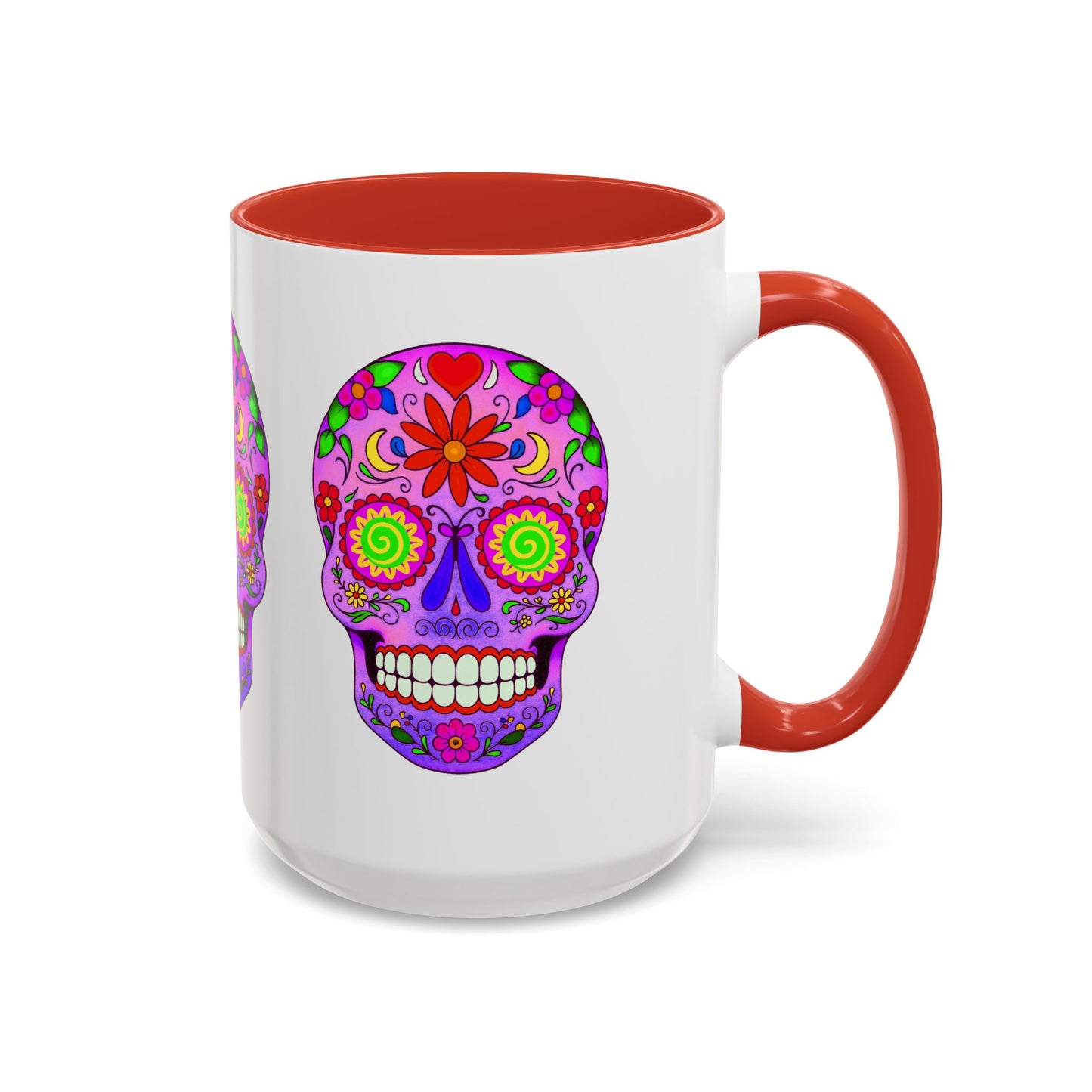 Colorful Sugar Skull Coffee Mug - 11 & 15 oz - Perfect for Day of the Dead Celebrations!