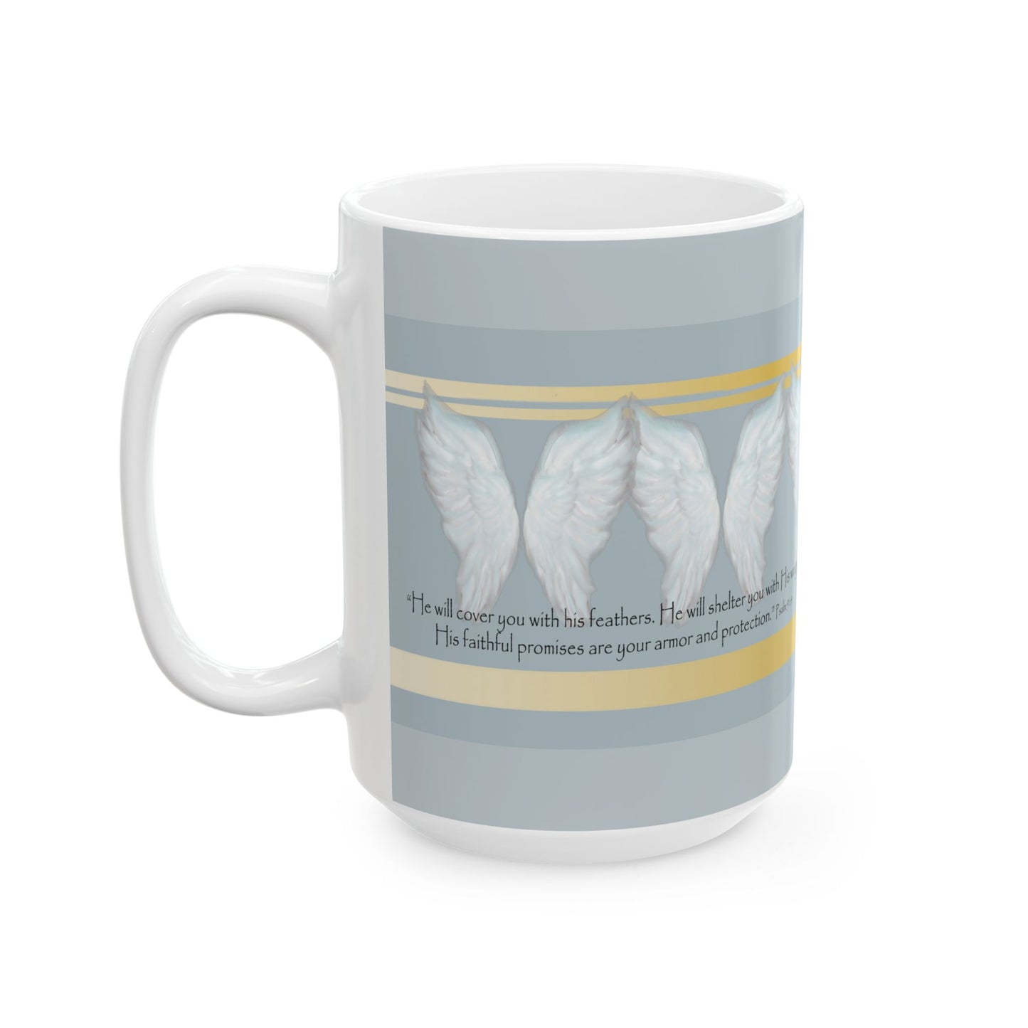 Inspirational Ceramic Mug - Faith, Protection & Comfort