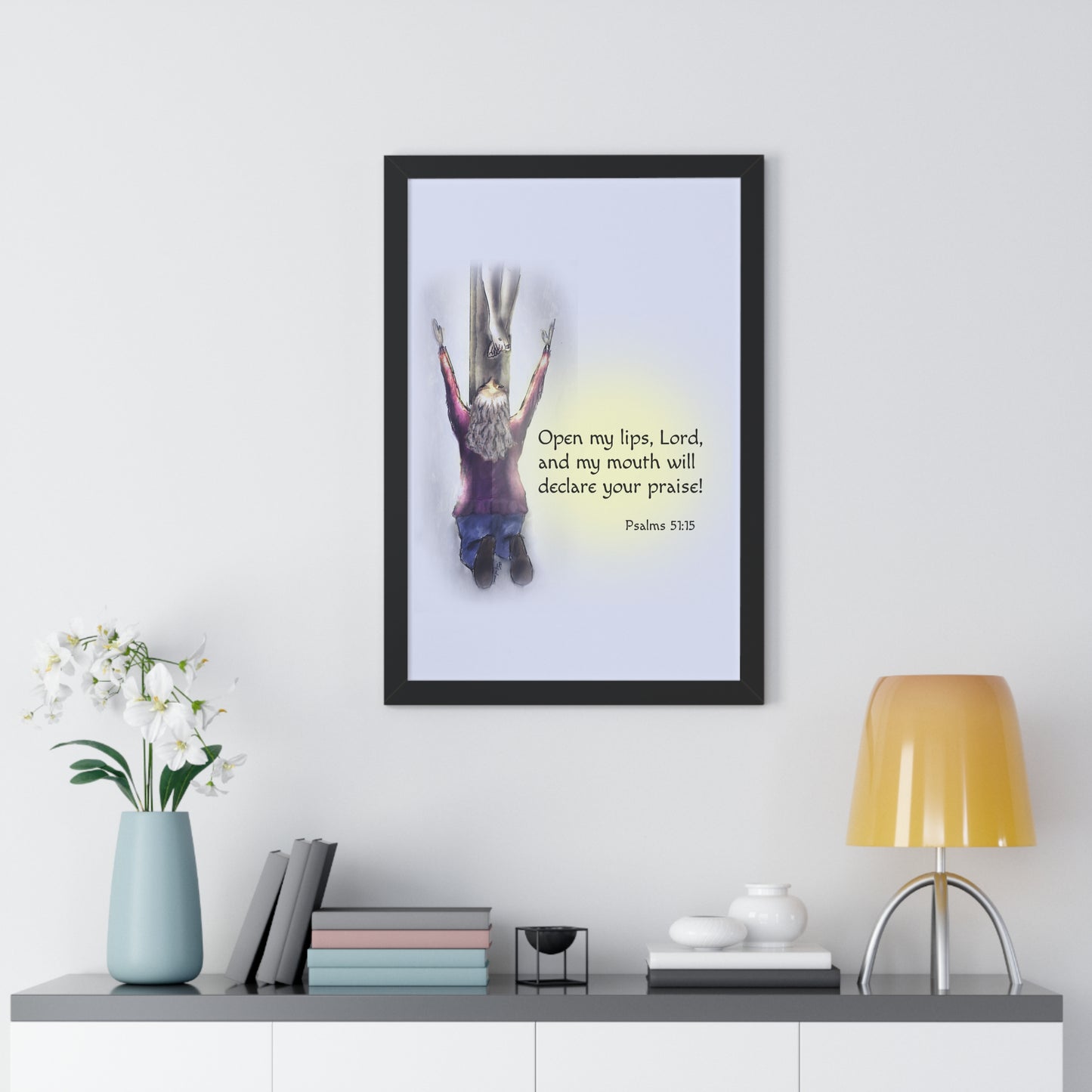 Only You, Jesus - Inspirational Poster, Faith Decor, Christian Wall Art, Home Blessing Gift, Religious Gift, Psalm 51:15, Uplifting Design