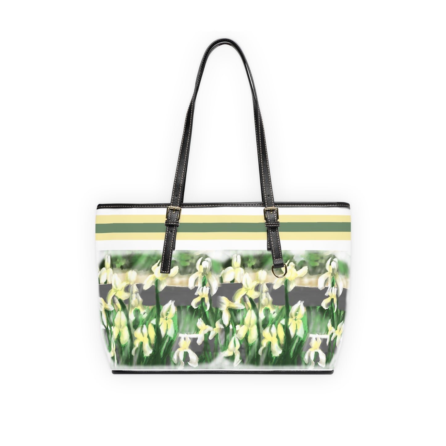 Joyful Praise PU Leather Shoulder Bag - Spring Floral Tote for Every Occasion