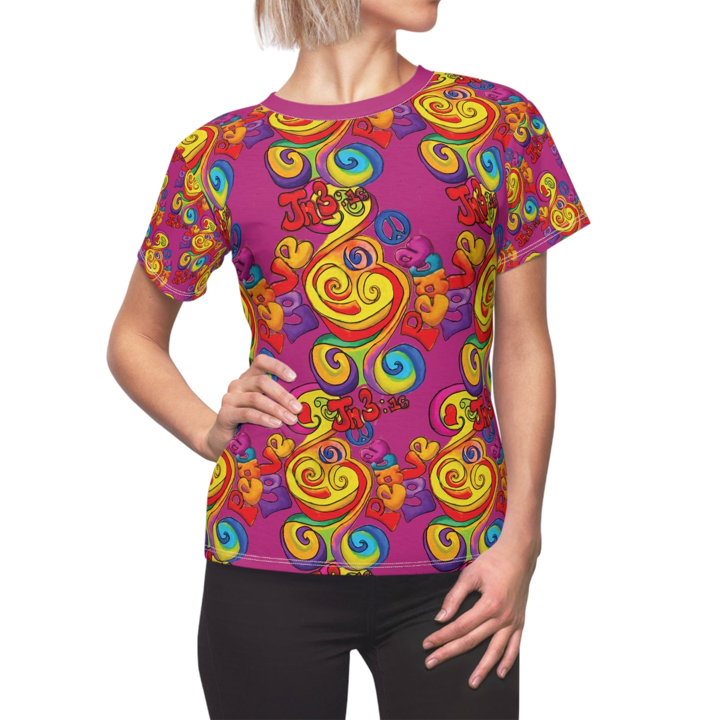Peace & Love Women's Cut & Sew Tee (AOP)