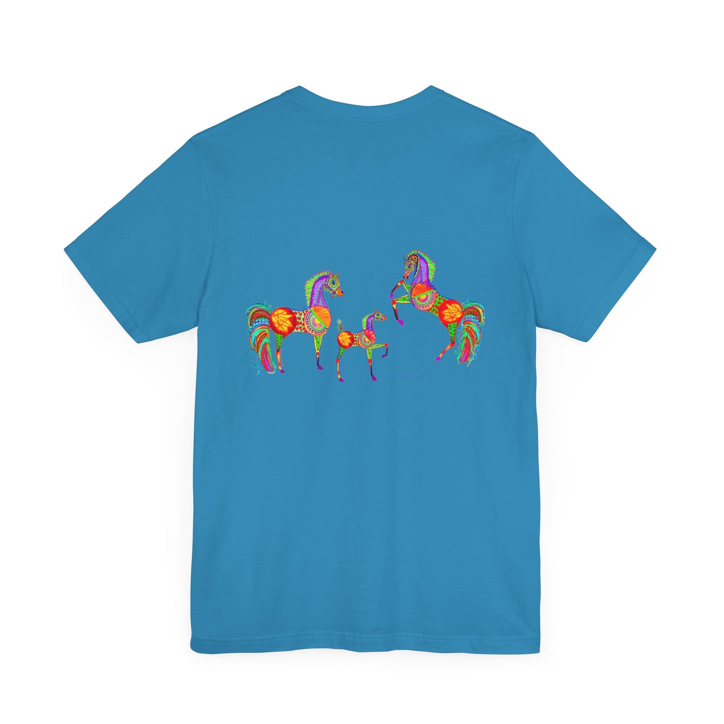 Colorful Horses of the Promise Unisex Tee - Vibrant Equine Artwork for Horse Lovers