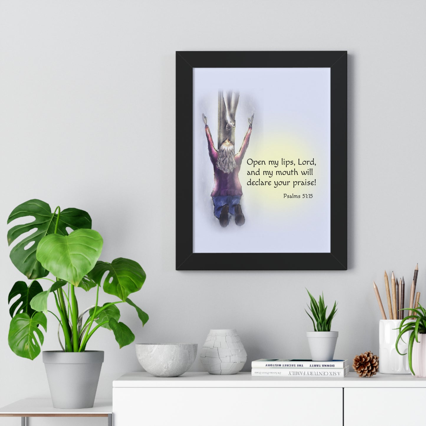 Only You, Jesus - Inspirational Poster, Faith Decor, Christian Wall Art, Home Blessing Gift, Religious Gift, Psalm 51:15, Uplifting Design