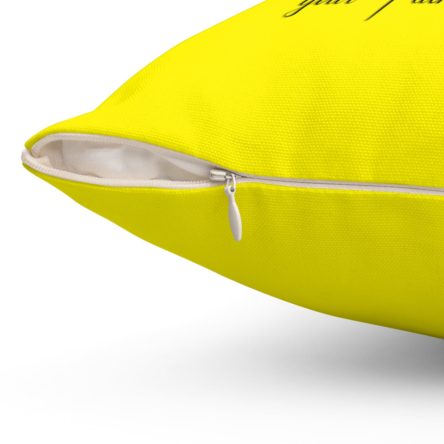 Humming Hallelujah Bright Yellow Polyester Square Pillow