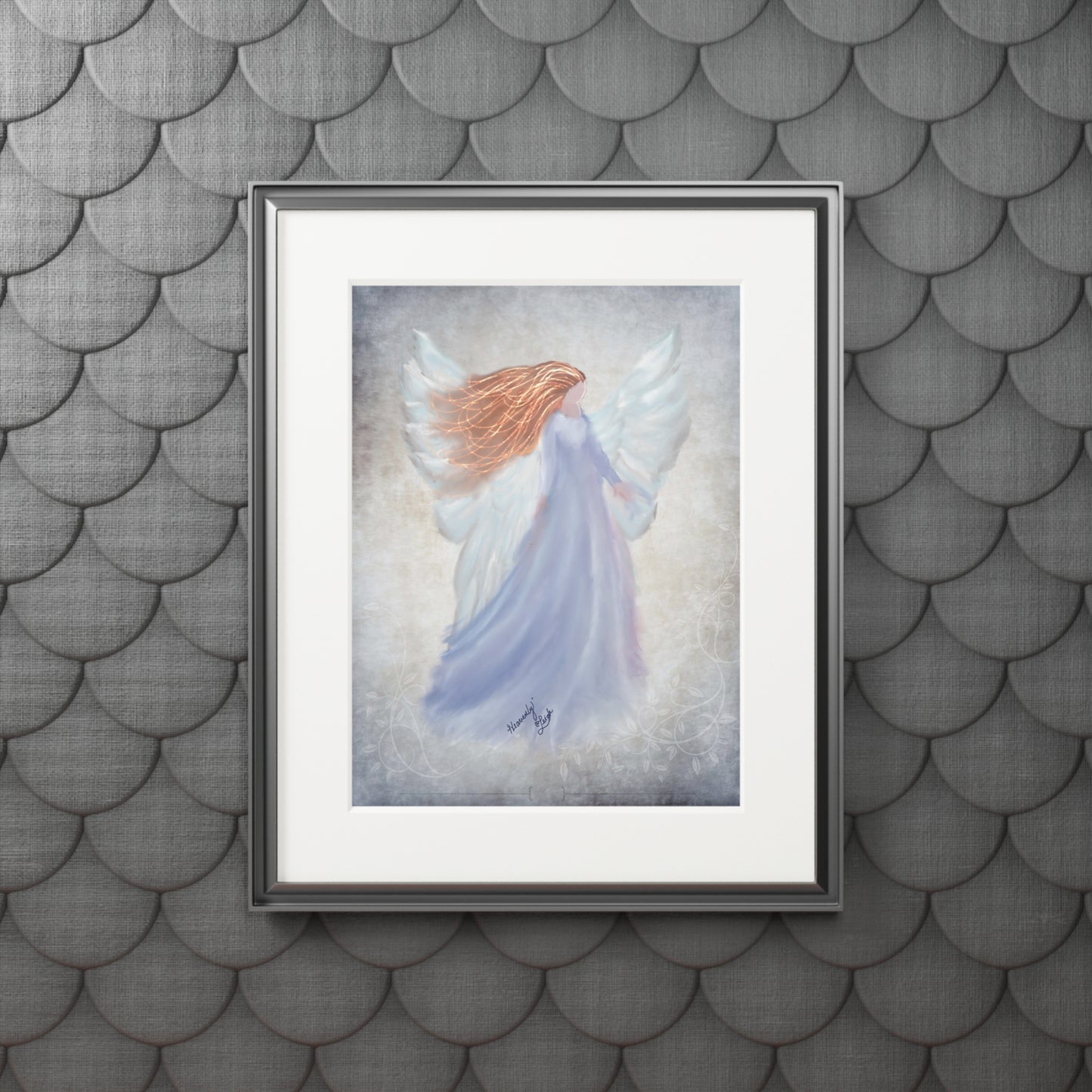 Heavenly Angel Fine Art Print, Framed Wall Decor, Spiritual Gift, Ethereal Art, Angelic Decor, Home Framing Idea, Christmas Gift