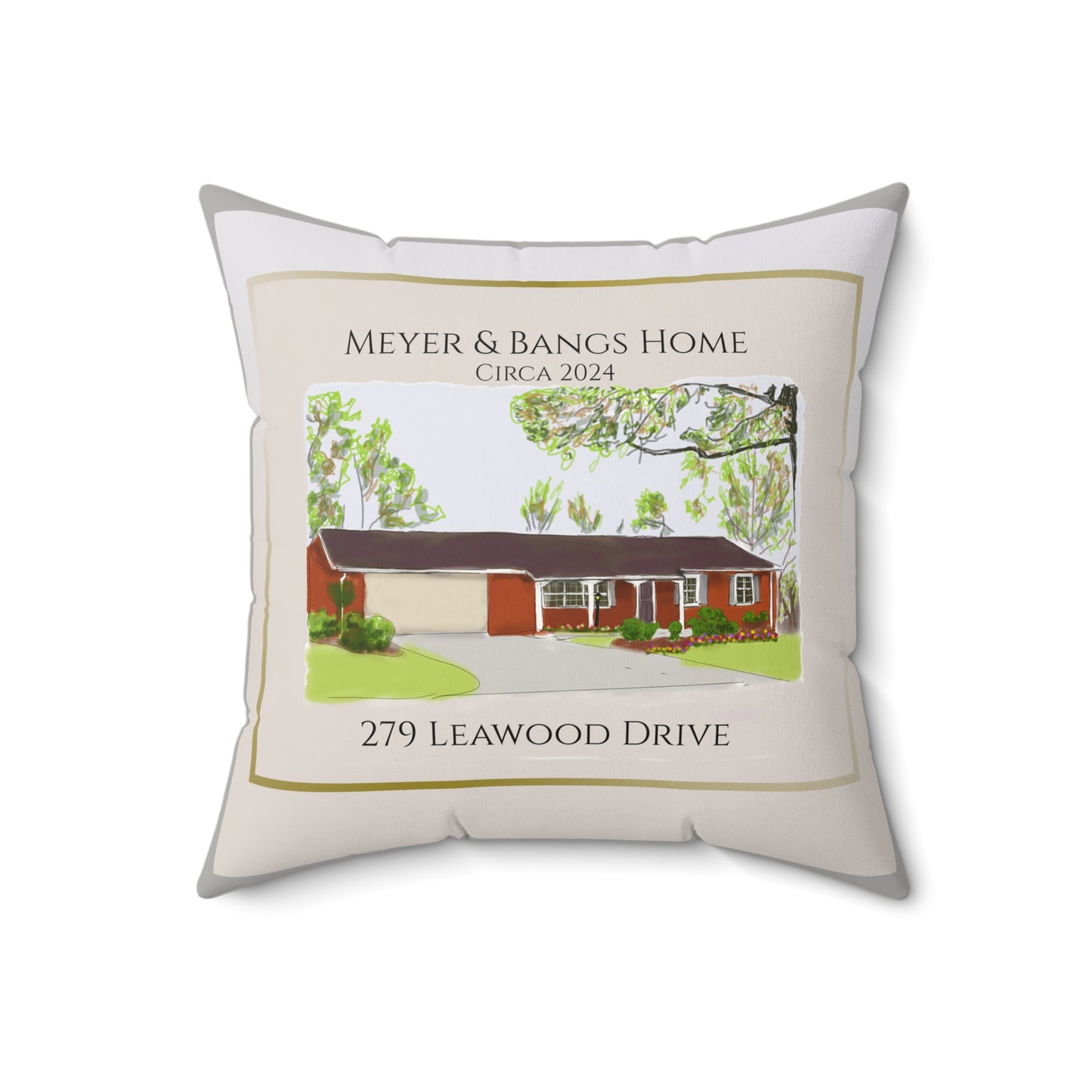 Personalized Faux Suede Pillow - Custom Family Home Decor with Address & Year