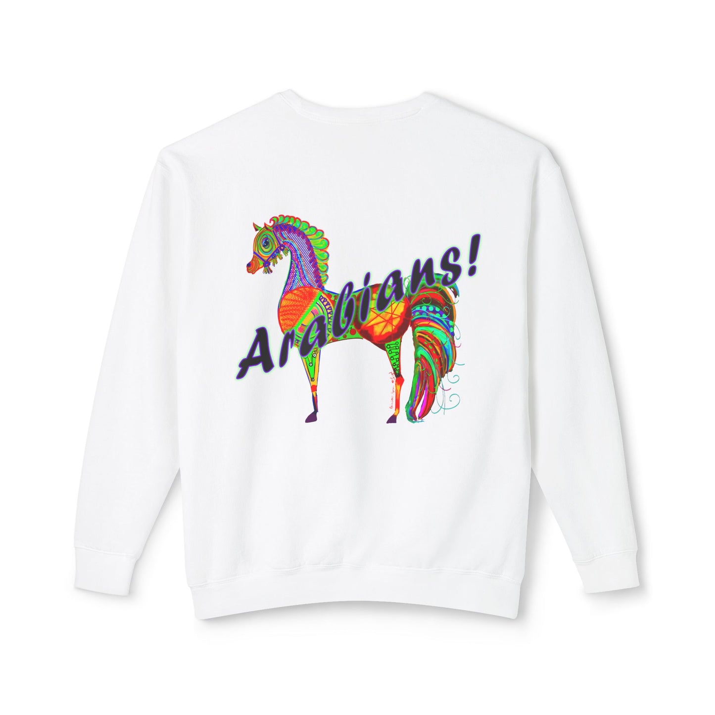 Colorful Arabian Horses Sweatshirt for Animal Lovers