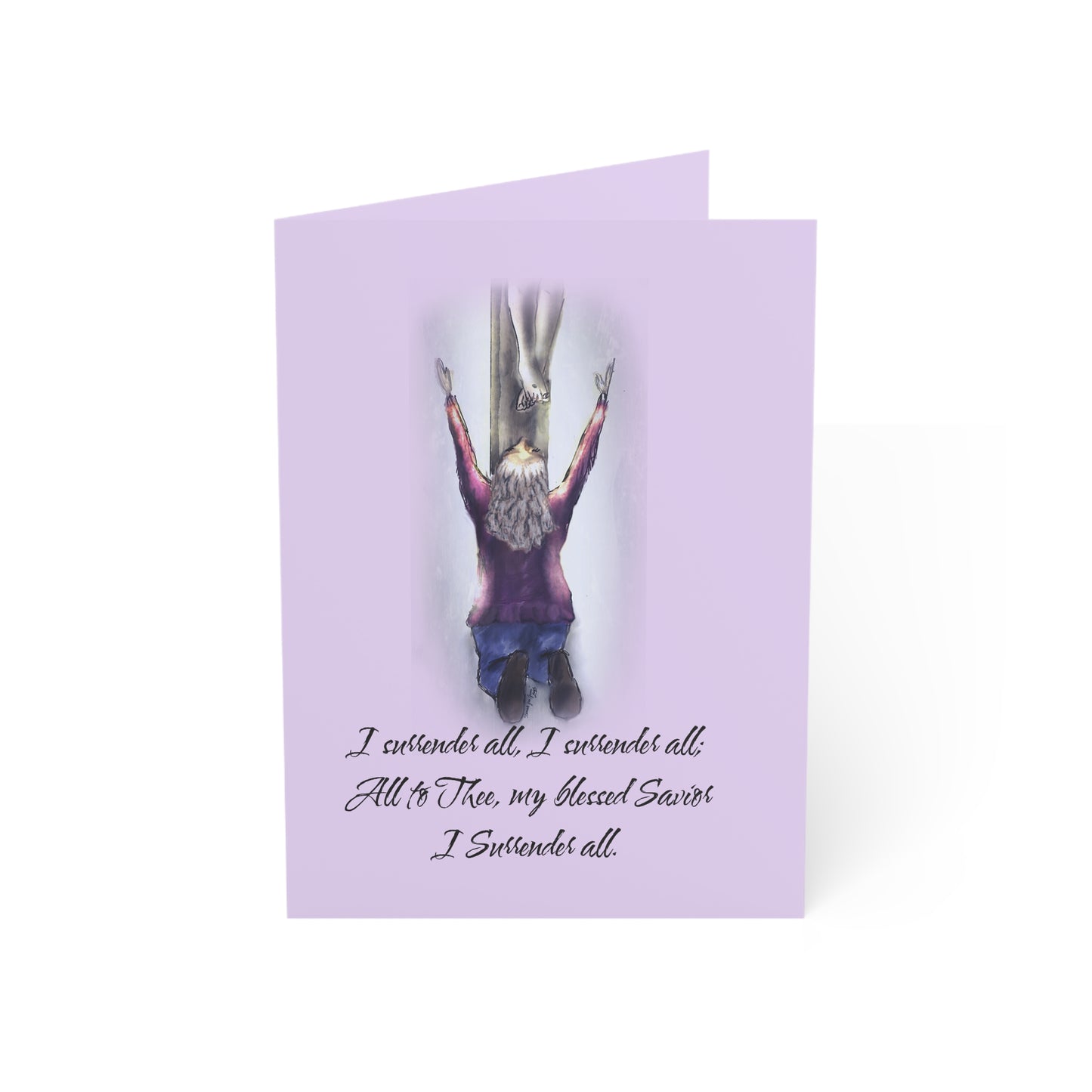 I Surrender - Spiritual Greeting Cards – Inspirational Cards for All Occasions, Encouragement, Love, Thank You, Sympathy, 1-50 Packs