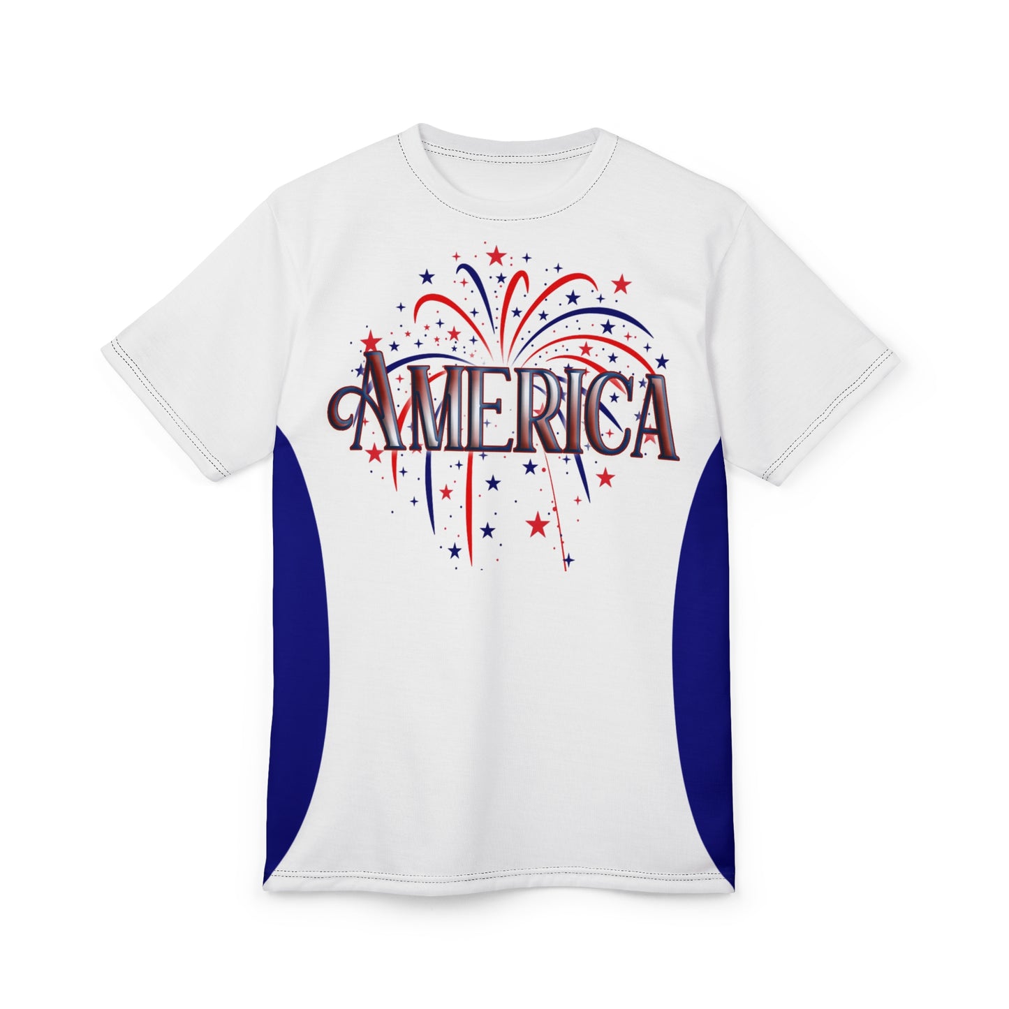 Patriotic Fireworks Tee for Celebrations, 4th of July Shirt, Unisex Summer Apparel, Festival Outfit, Firework Print Tee