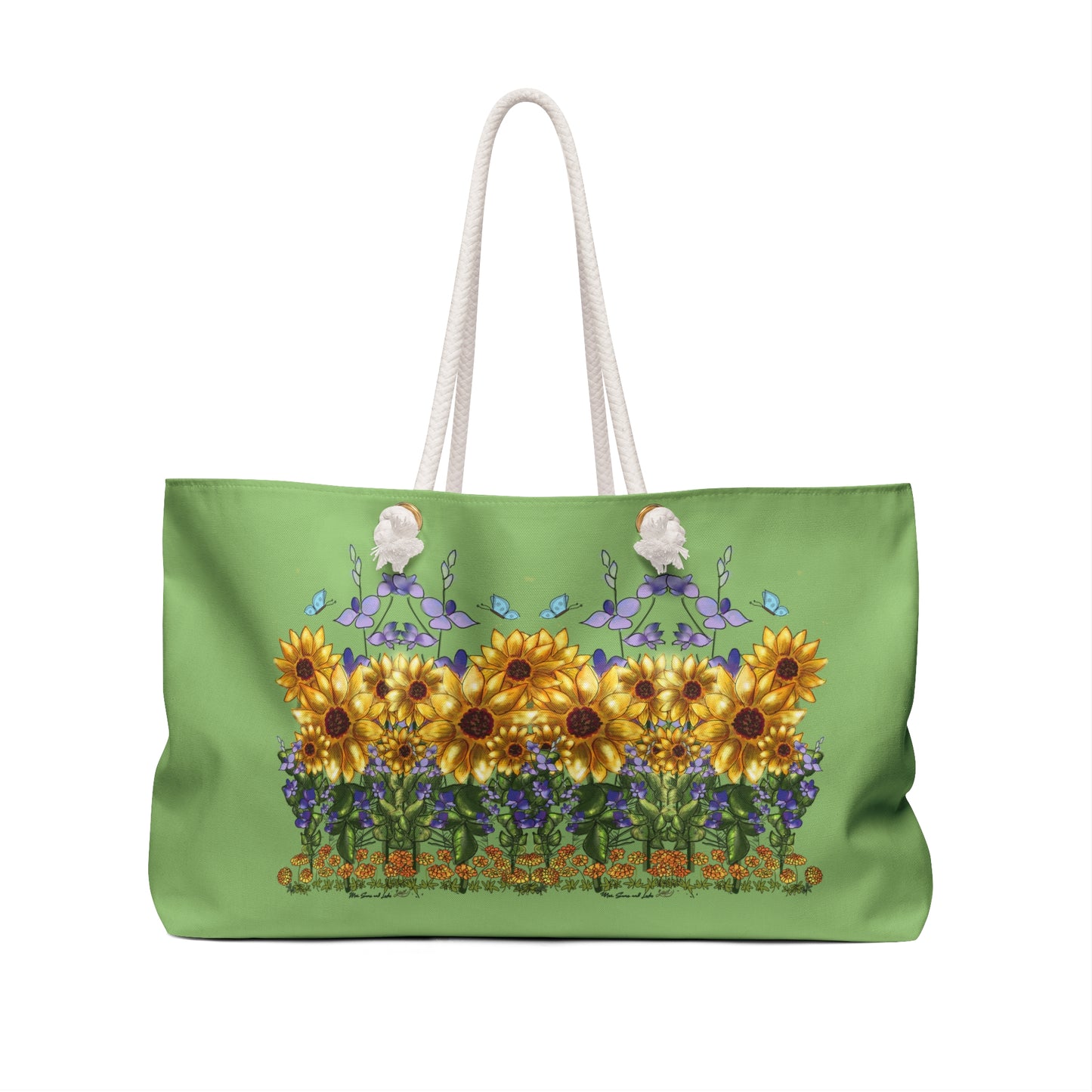 Golds, Larks, and Suns Weekender Bag, Floral Travel Tote, Vacation Purse, Summer Beach Bag, Stylish Overnight Bag