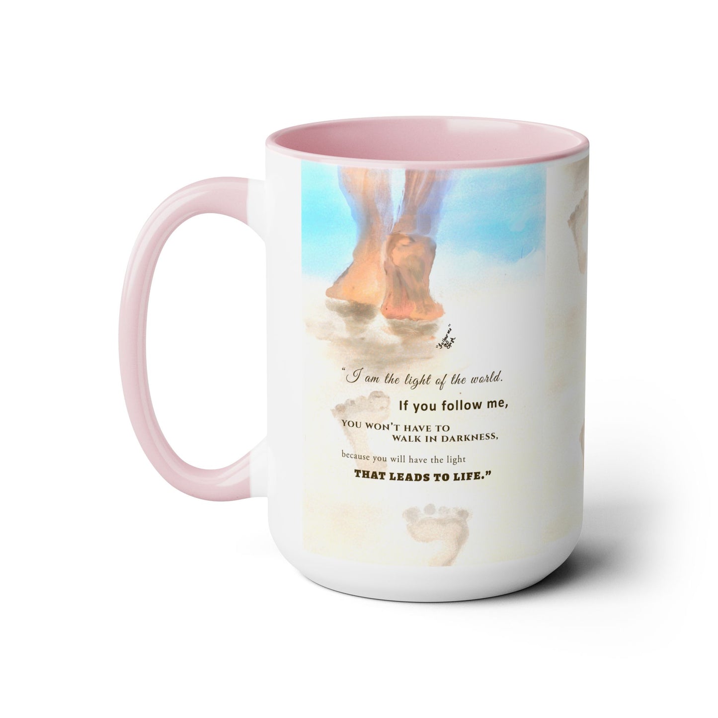 Follow Me - Two-Tone Coffee Mugs, 15oz