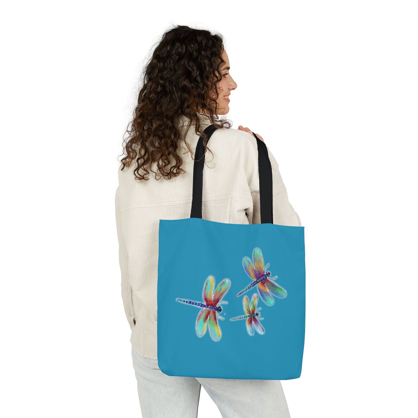 Colorful Dragonflies Canvas Tote Bag, Beach Bag, Grocery Bag, Reusable Tote, Eco-Friendly Gift, Summer Accessories