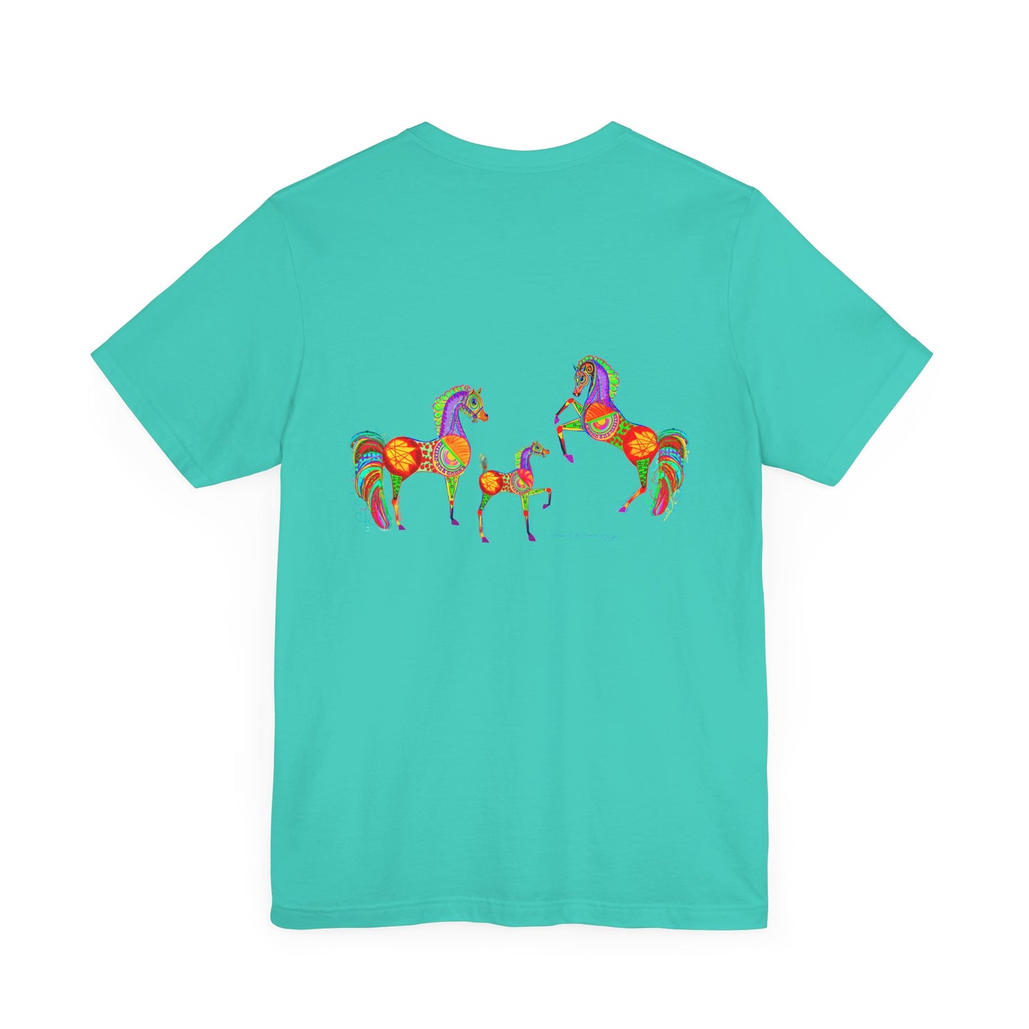 Colorful Horses of the Promise Unisex Tee - Vibrant Equine Artwork for Horse Lovers