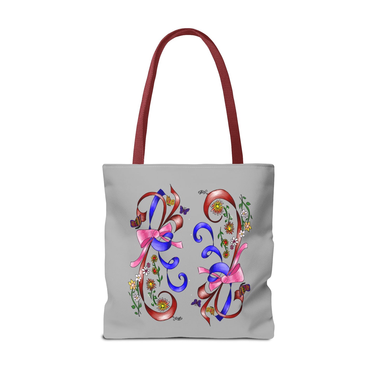 Garden Ribbons Tote Bag with Ribbon Design, Stylish Shopping Bag, Personalized Gifts, Market Tote, Eco-Friendly Carryall