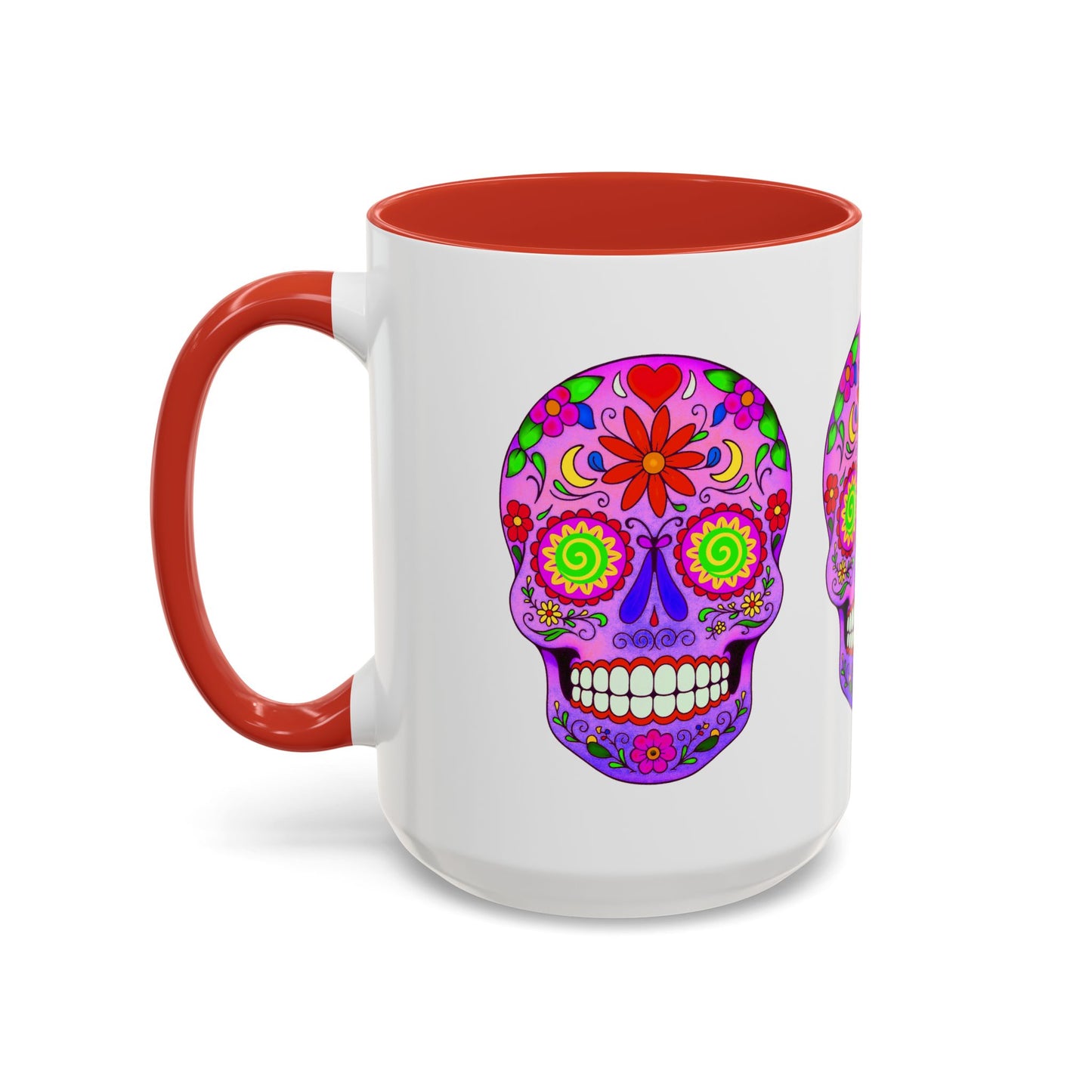 Colorful Sugar Skull Coffee Mug - 11 & 15 oz - Perfect for Day of the Dead Celebrations!