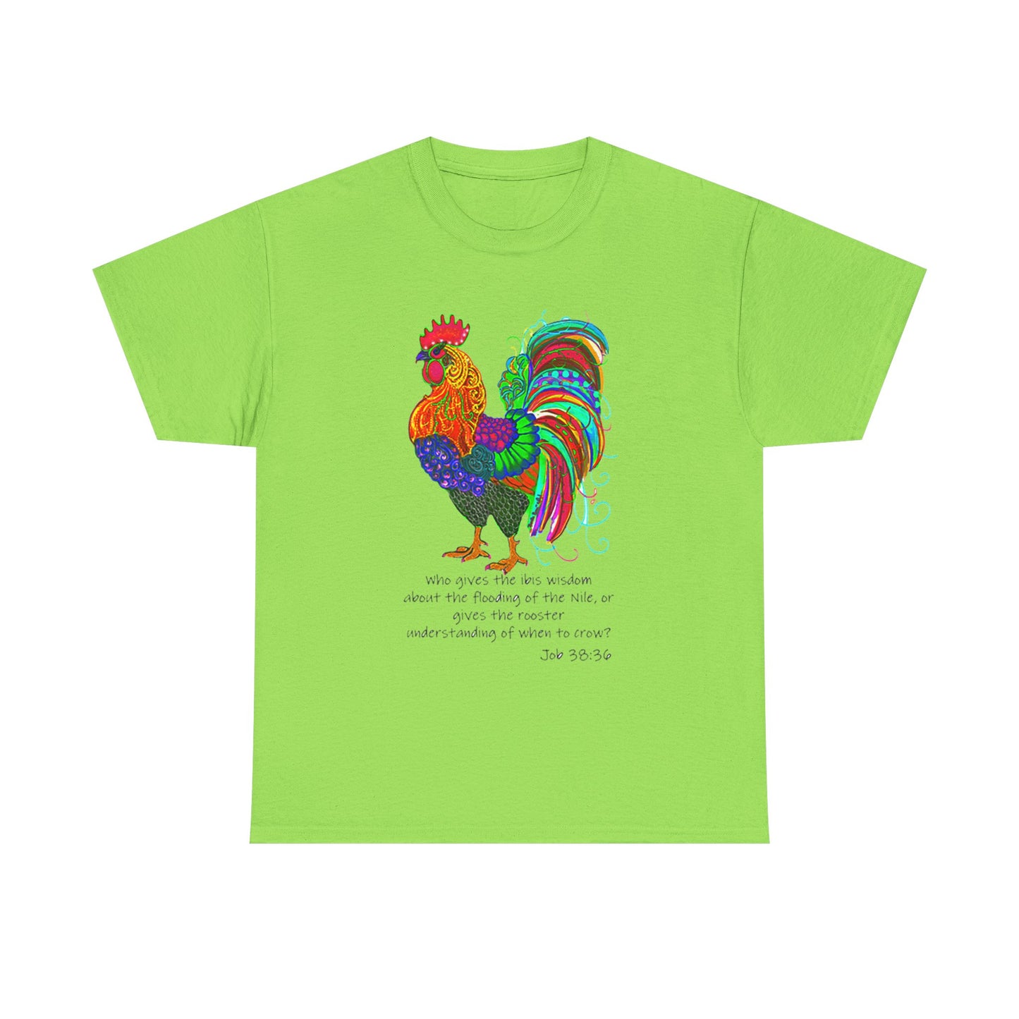 Colorful Rooster Unisex Heavy Cotton Tee - Inspirational Design for Everyday Wear
