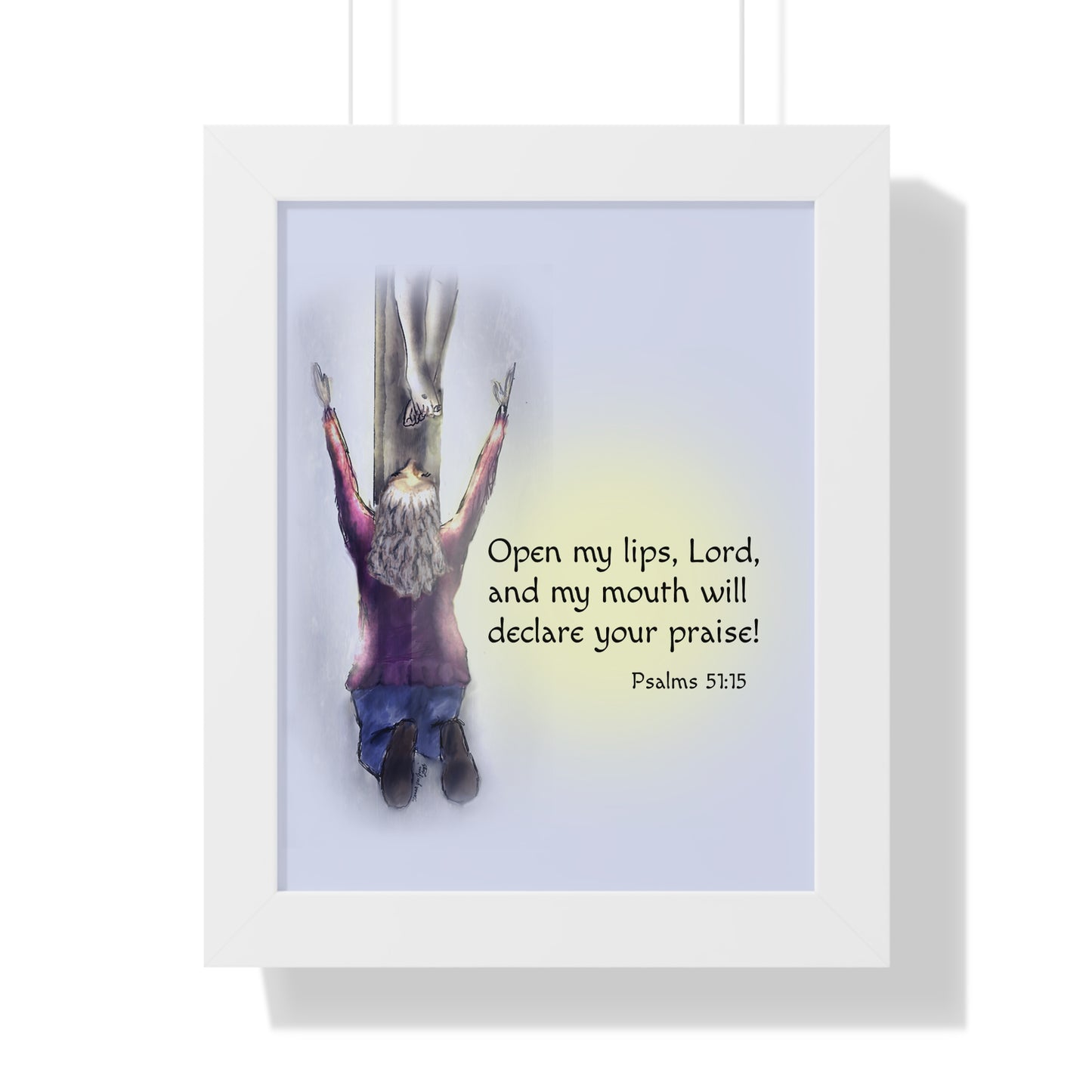Only You, Jesus - Inspirational Poster, Faith Decor, Christian Wall Art, Home Blessing Gift, Religious Gift, Psalm 51:15, Uplifting Design