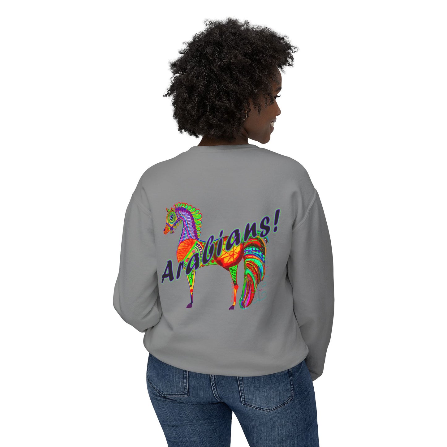 Colorful Arabian Horses Sweatshirt for Animal Lovers