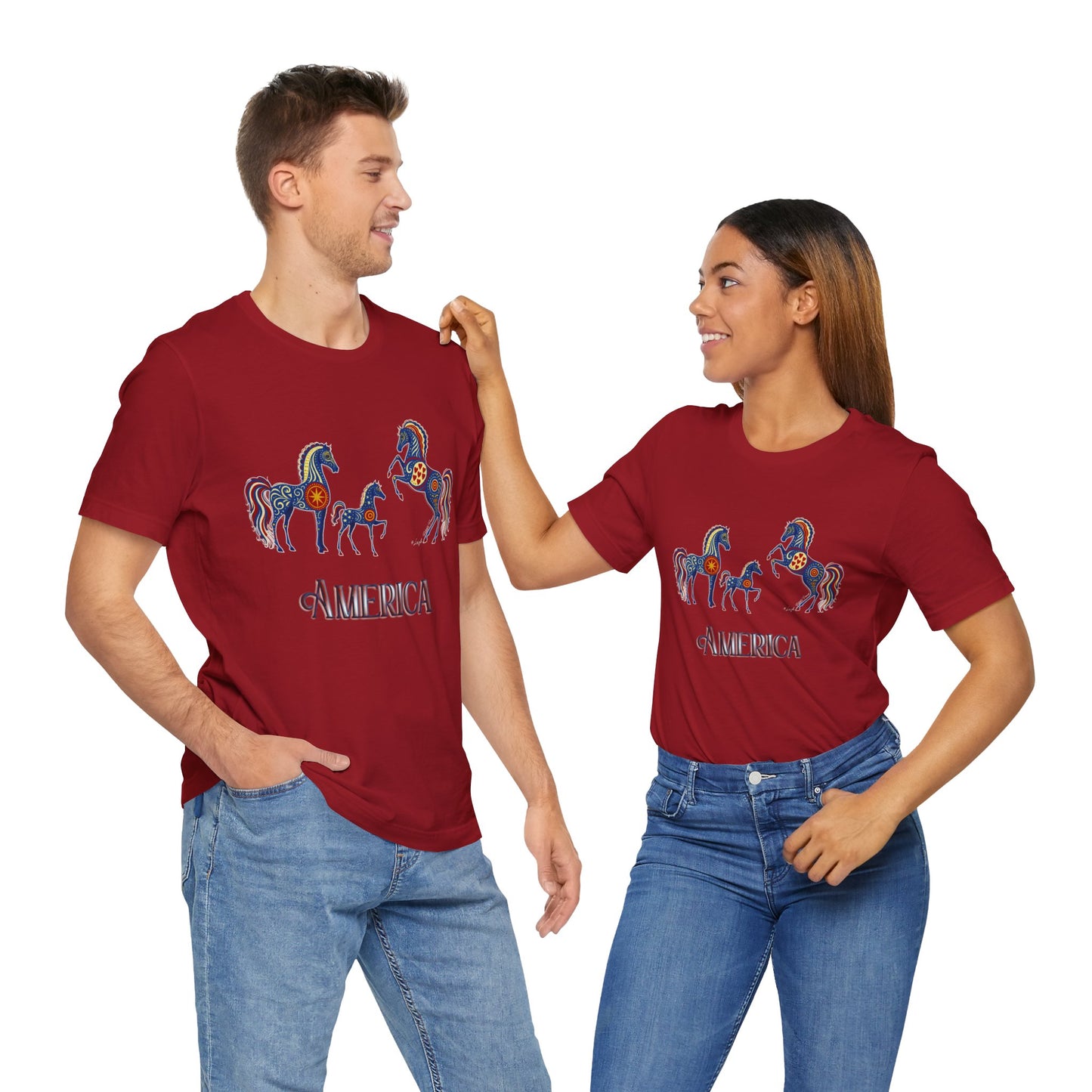 USA Patriot's Horse Tee, Unisex Equestrian Gift, Nature Lover Apparel, Vintage Style T-Shirt