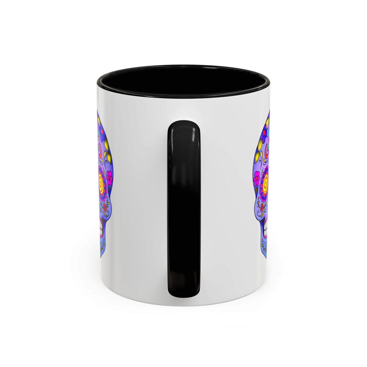 Colorful Sugar Skull Coffee Mug - Blue & Black