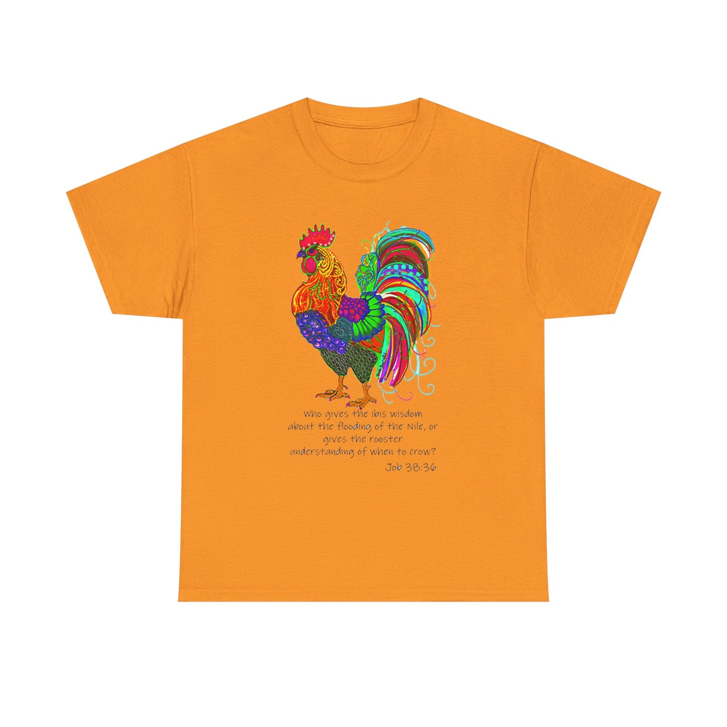Colorful Rooster Unisex Heavy Cotton Tee - Inspirational Design for Everyday Wear