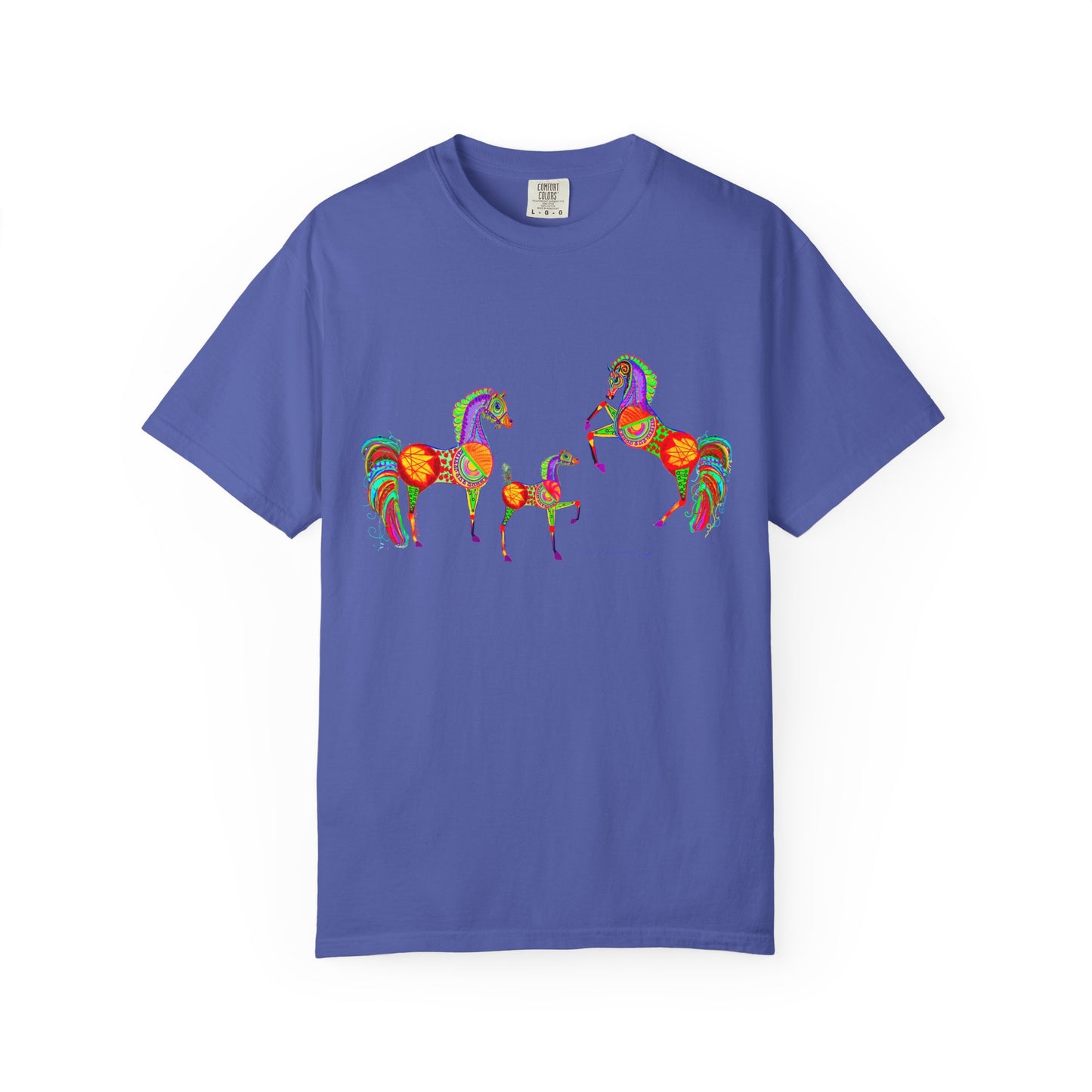 Vibrant Arabian Horses Unisex T-Shirt – Colorful Graphic Tee for Horse Lovers