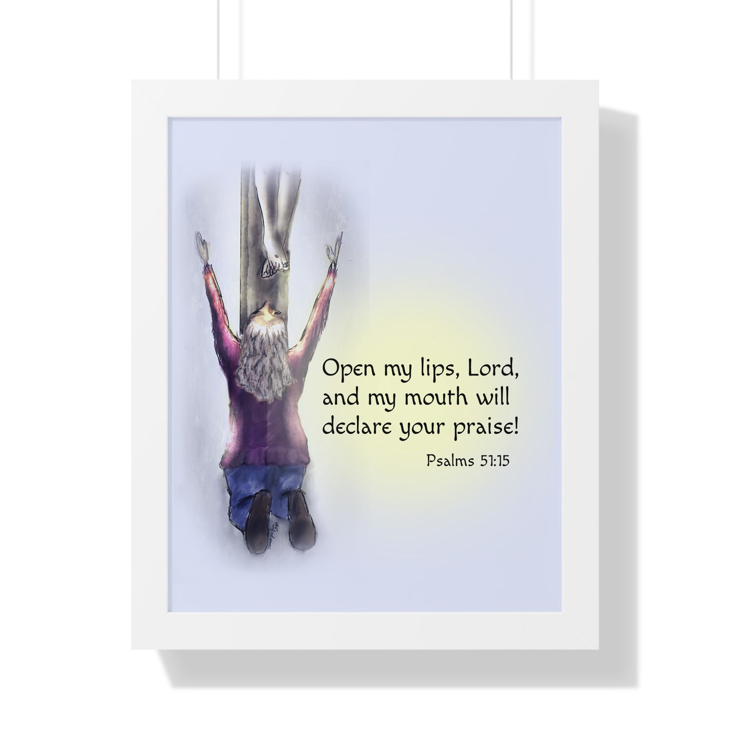 Only You, Jesus - Inspirational Poster, Faith Decor, Christian Wall Art, Home Blessing Gift, Religious Gift, Psalm 51:15, Uplifting Design