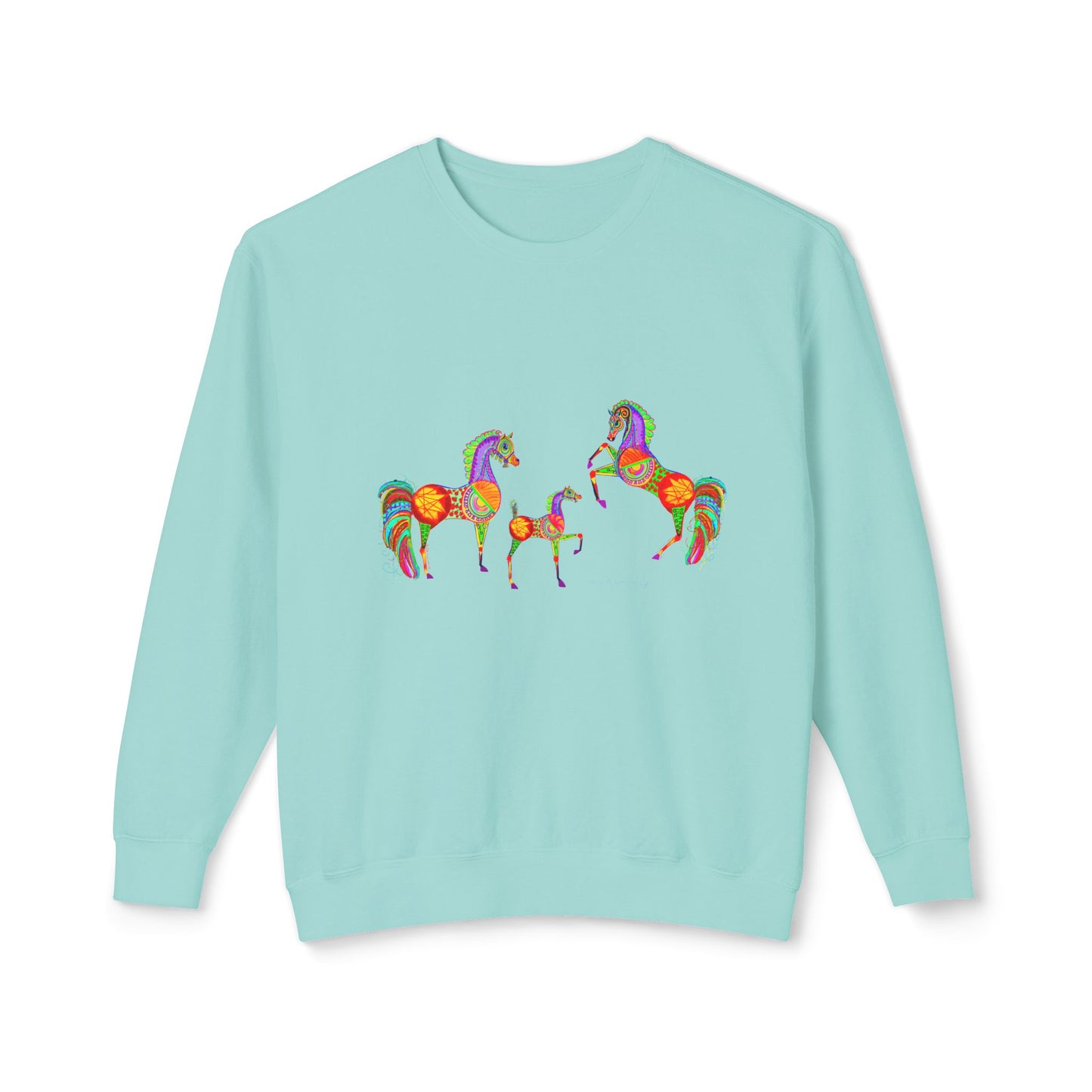 Colorful Arabian Horses Sweatshirt for Animal Lovers